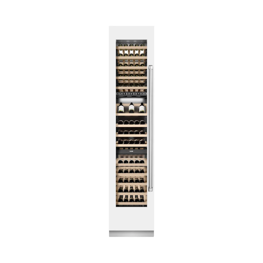 ZLINE 18 in. 9.0 cu. ft. Triple Zone 68 Bottle Left Hinge Column Wine Cooler in White Matte (RCWVL-WM-18) - Image 2