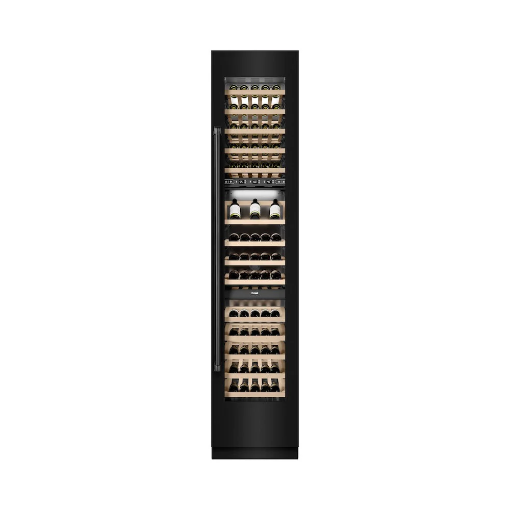 ZLINE 18 in. 9.0 cu. ft. Triple Zone 68 Bottle Right Hinge Column Wine Cooler in Black Stainless Steel (RCWVR-BS-18) - Image 2