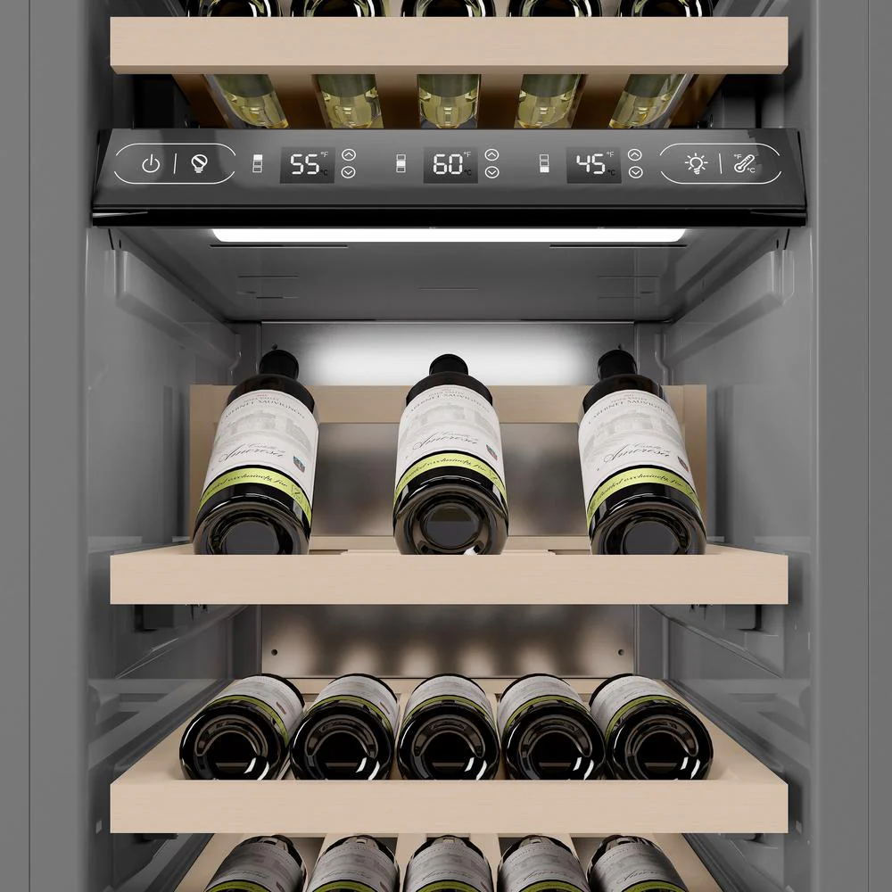 ZLINE 18 in. 9.0 cu. ft. Triple Zone 68 Bottle Panel Ready Right Hinge Column Wine Cooler (RBCWVR-18) - Image 9