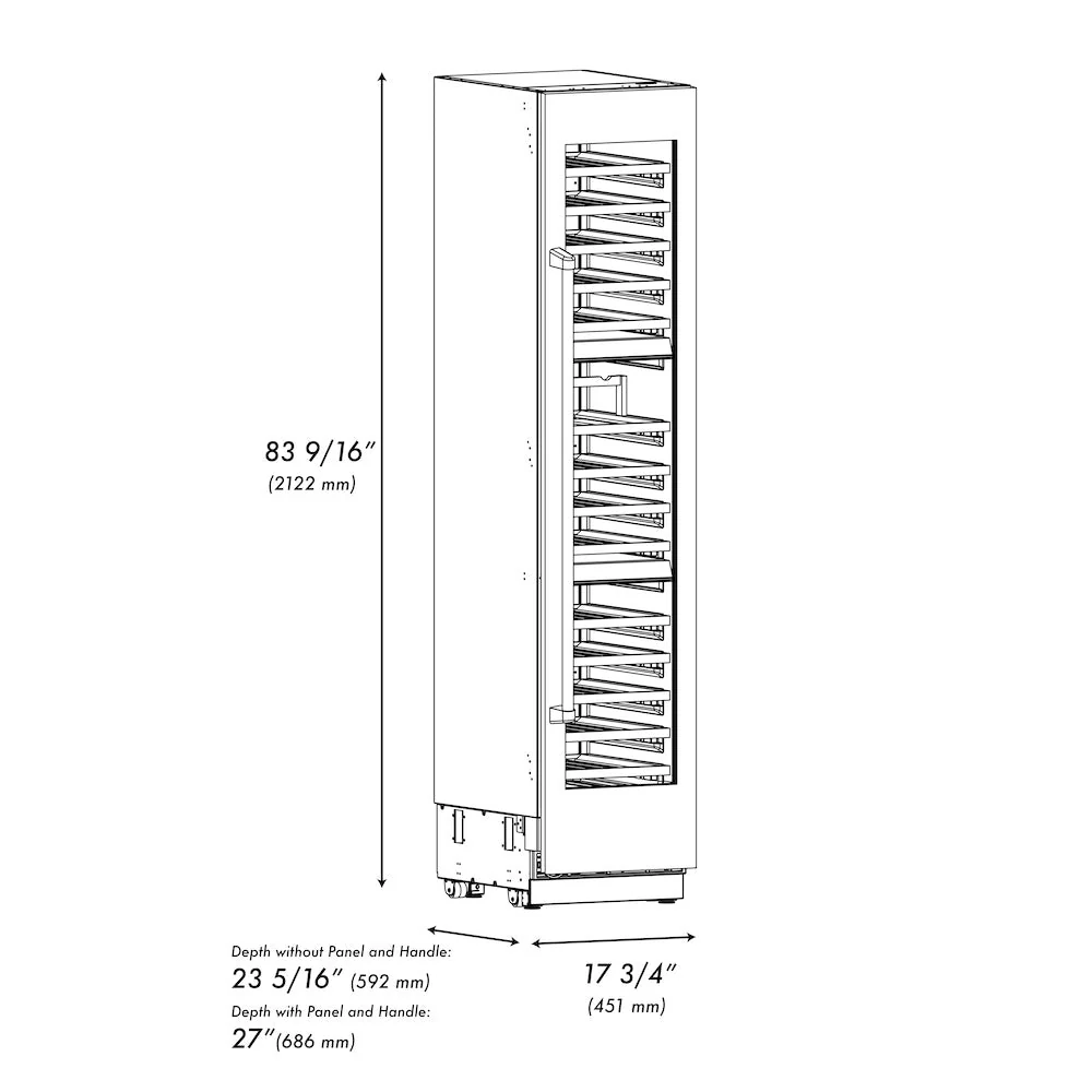 ZLINE 18 in. 9.0 cu. ft. Triple Zone 68 Bottle Right Hinge Column Wine Cooler in Satin Stainless Steel (RCWVR-SN-18) - Image 11