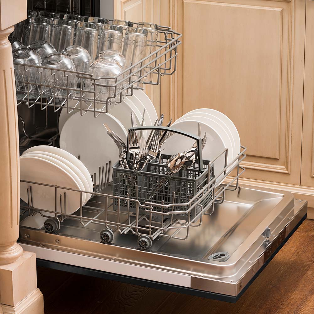 ZLINE 24 in. Top Control Dishwasher with Black Stainless Steel Panel and Traditional Style Handle, 52dBa (DW-BS-24) - Image 3