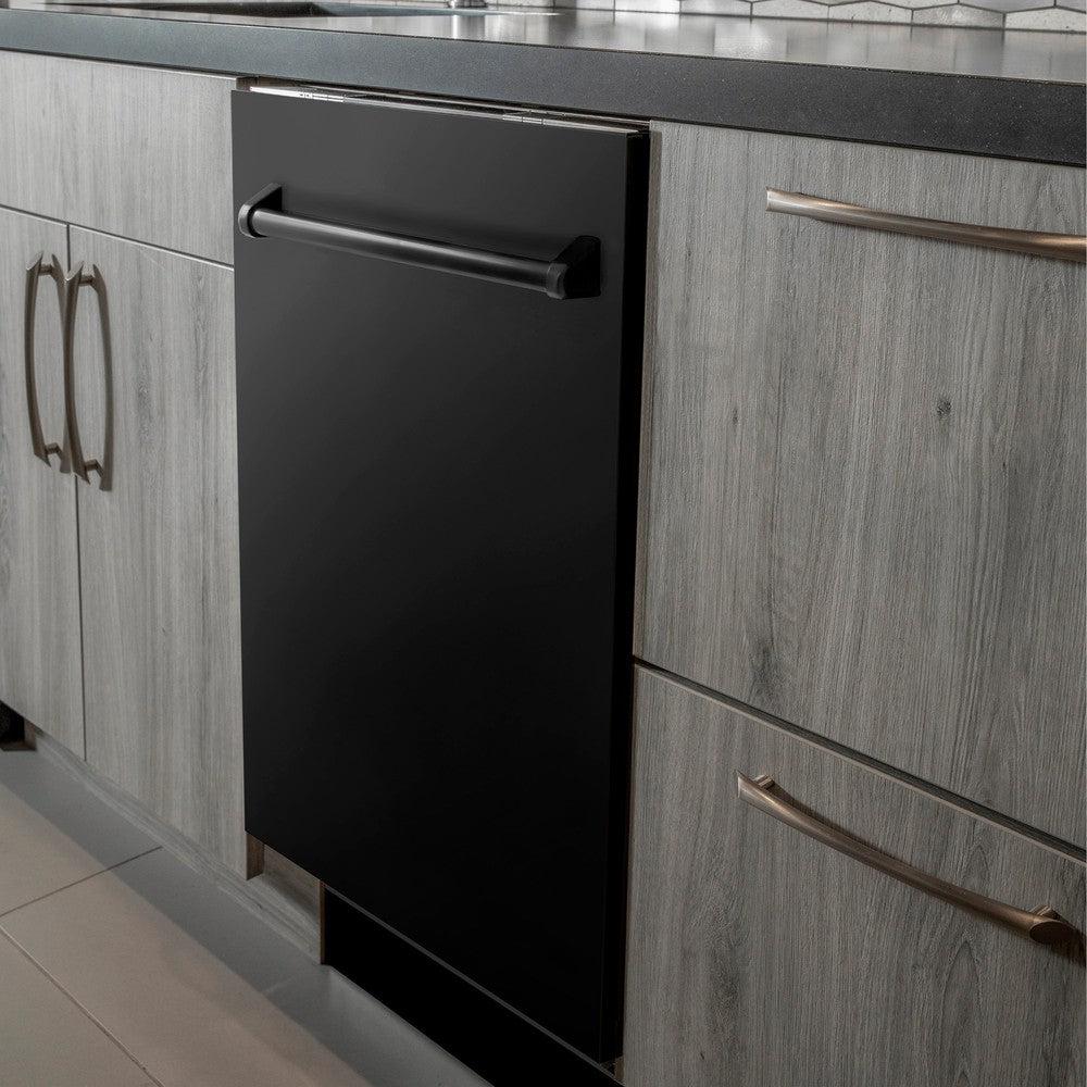 ZLINE 24 in. Top Control Dishwasher with Black Stainless Steel Panel and Traditional Style Handle, 52dBa (DW-BS-24) - Image 4