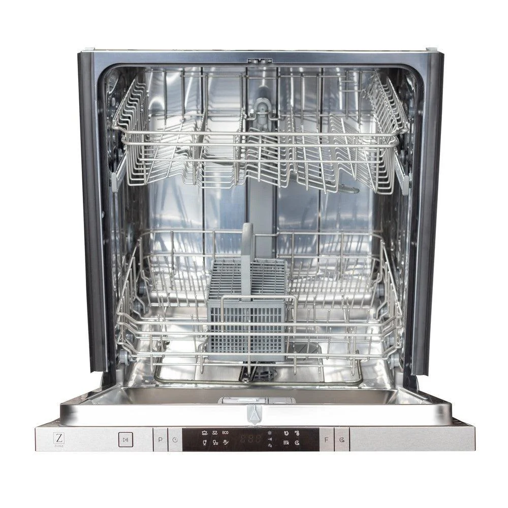 ZLINE 24 in. Top Control Dishwasher with Black Matte Panel and Traditional Style Handle, 52dBa (DW-BLM-24) - Image 4