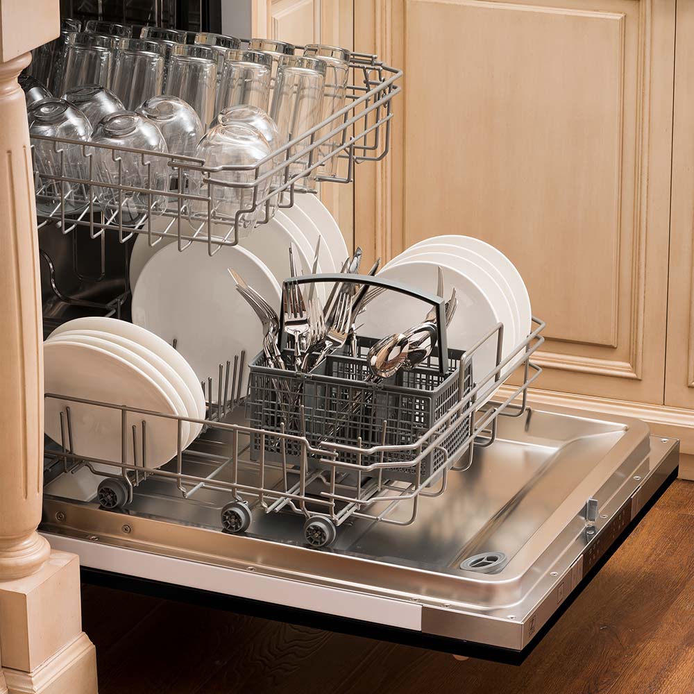 ZLINE 24 in. Top Control Dishwasher with Black Matte Panel and Traditional Style Handle, 52dBa (DW-BLM-24) - Image 7