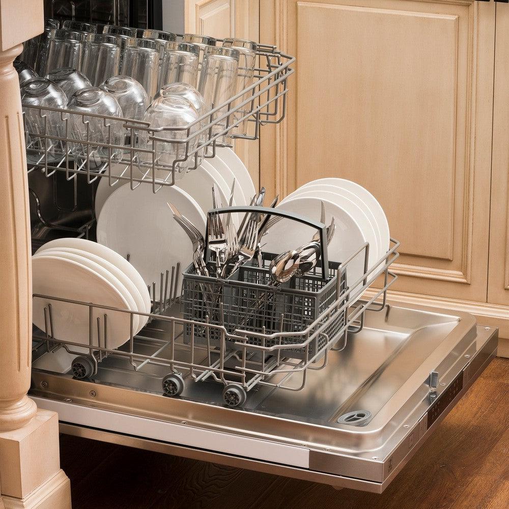 ZLINE 24 in. Top Control Dishwasher with Stainless Steel Panel and Traditional Style Handle, 52dBa (DW-304-H-24) - Image 2