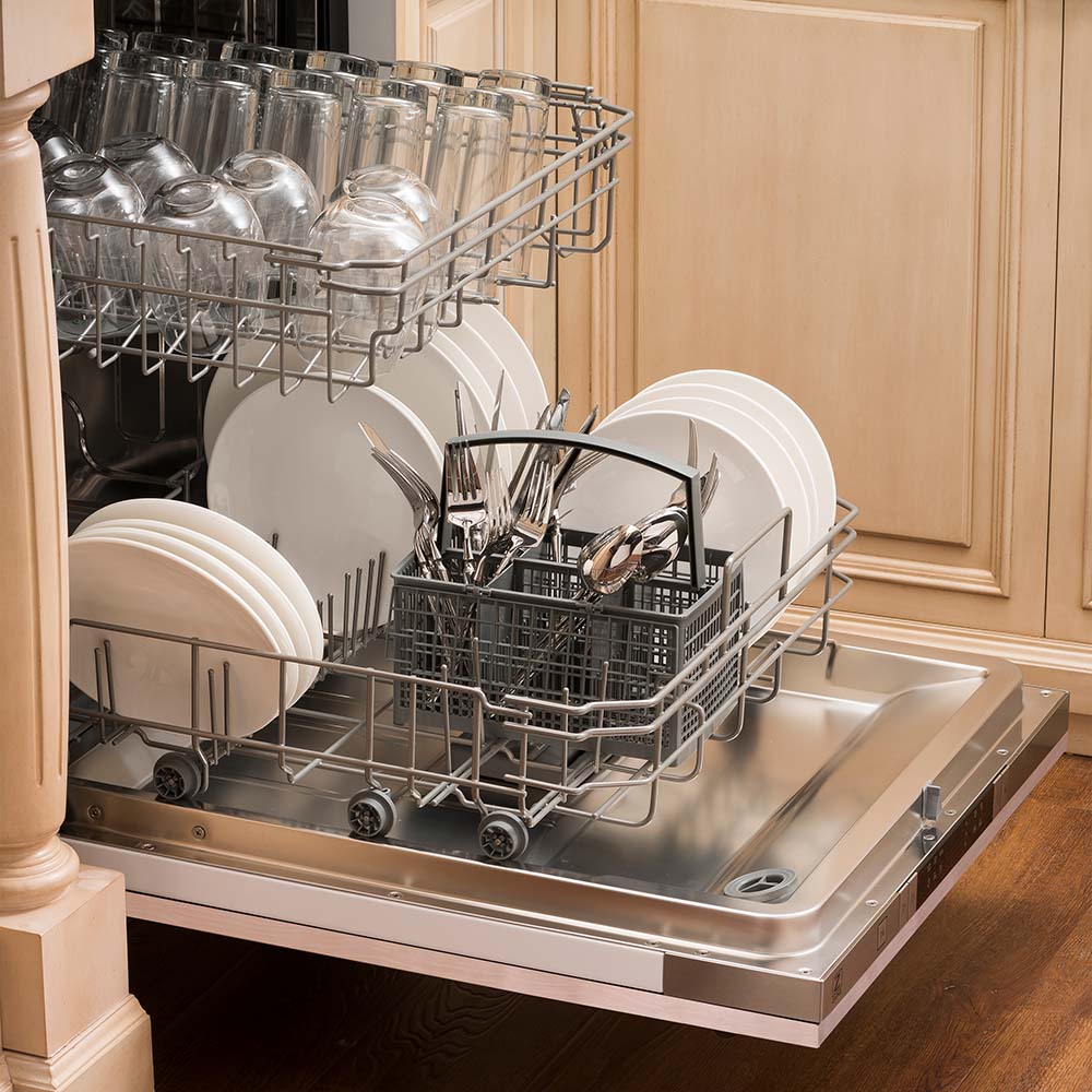 ZLINE 24 in. Top Control Dishwasher with Unfinished Wooden Panel and Traditional Style Handle, 52dBa (DW-UF-H-24) - Image 7