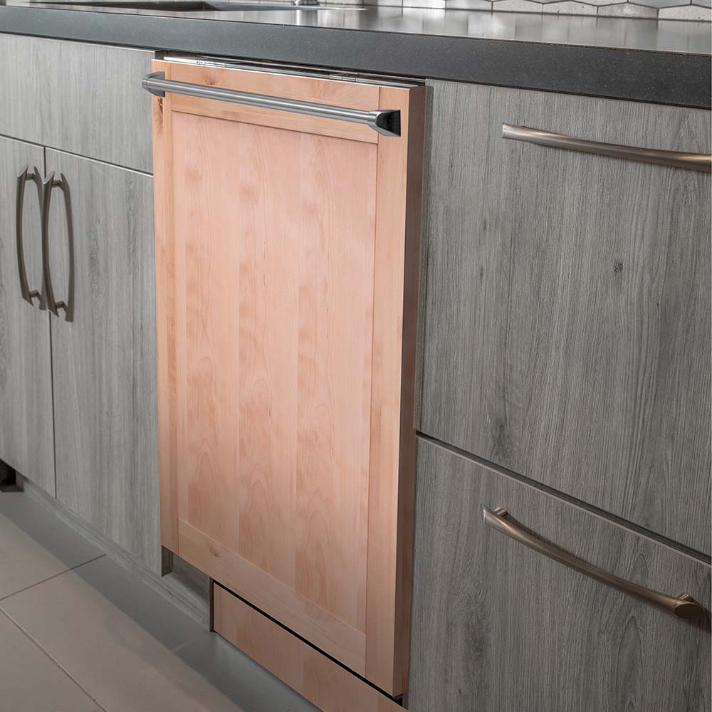 ZLINE 24 in. Top Control Dishwasher with Unfinished Wooden Panel and Traditional Style Handle, 52dBa (DW-UF-H-24) - Image 9