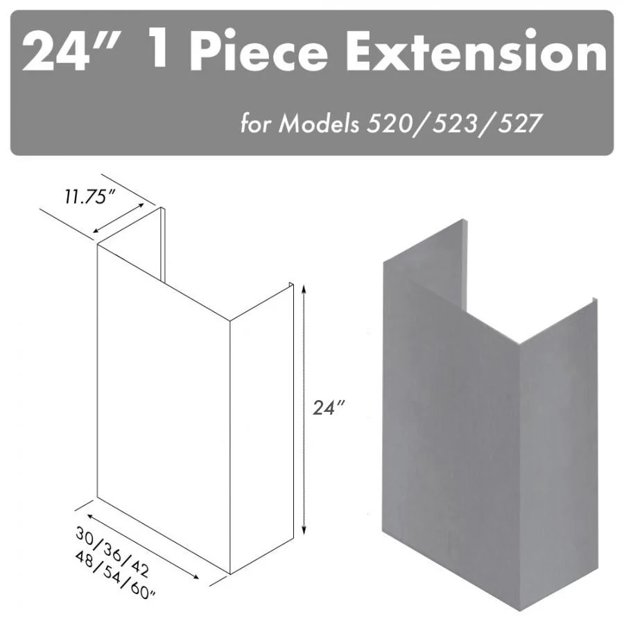 ZLINE 24" Chimney for 36 in. Under Cabinet Hoods (520/523/527-36-2FTEXT)