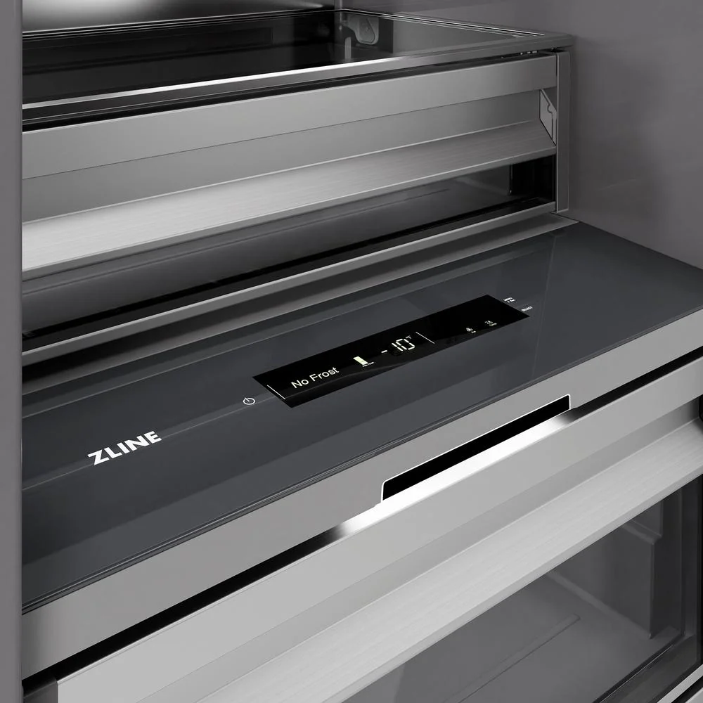 ZLINE 24 in. 12.4 cu. ft. Column Freezer in Black Stainless Steel with Graphite Gray Interior (RCFV-BS-24) - Image 4