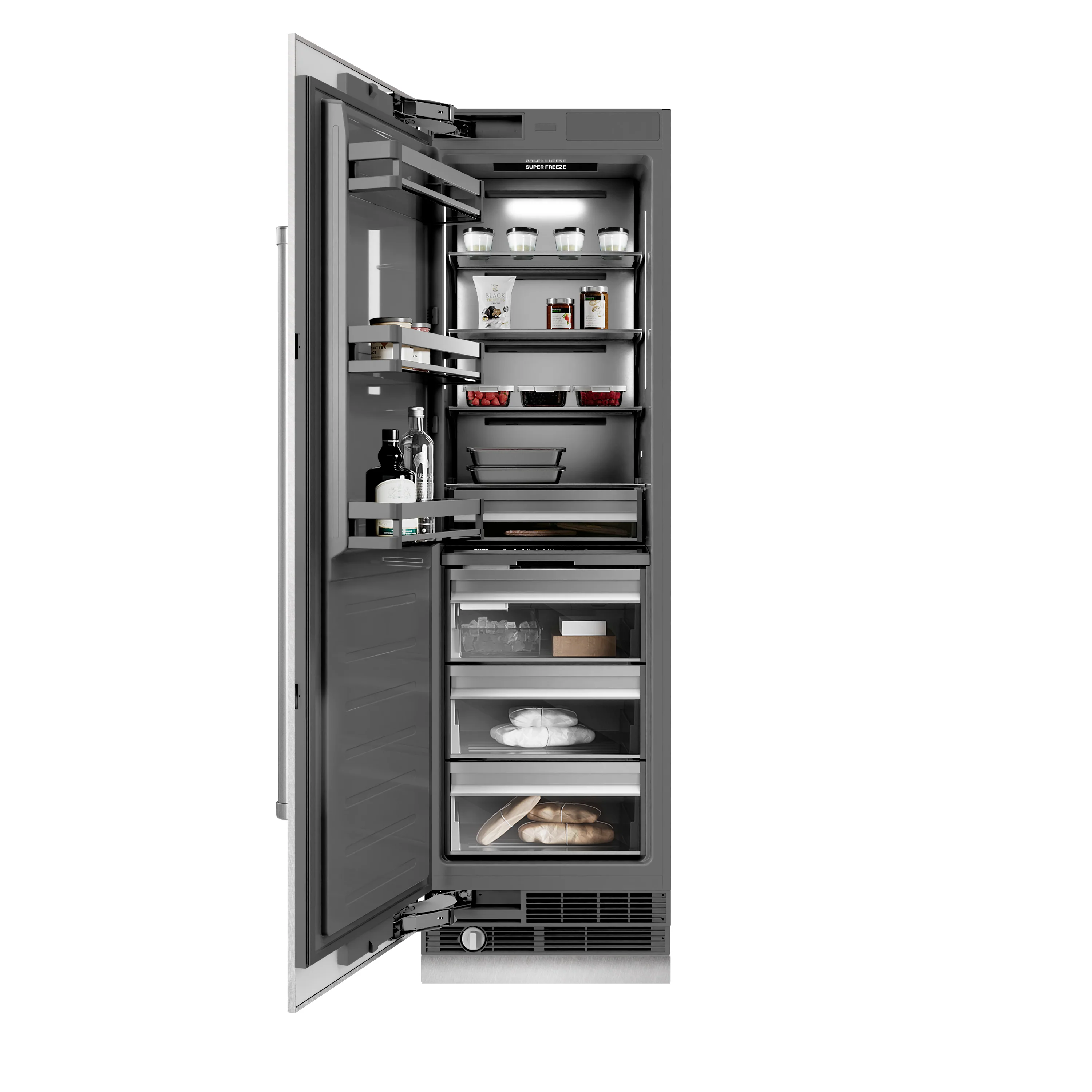 ZLINE 24 in. 12.4 cu. ft. Column Freezer in Satin Stainless Steel with Graphite Gray Interior (RCFV-SN-24) - Image 3