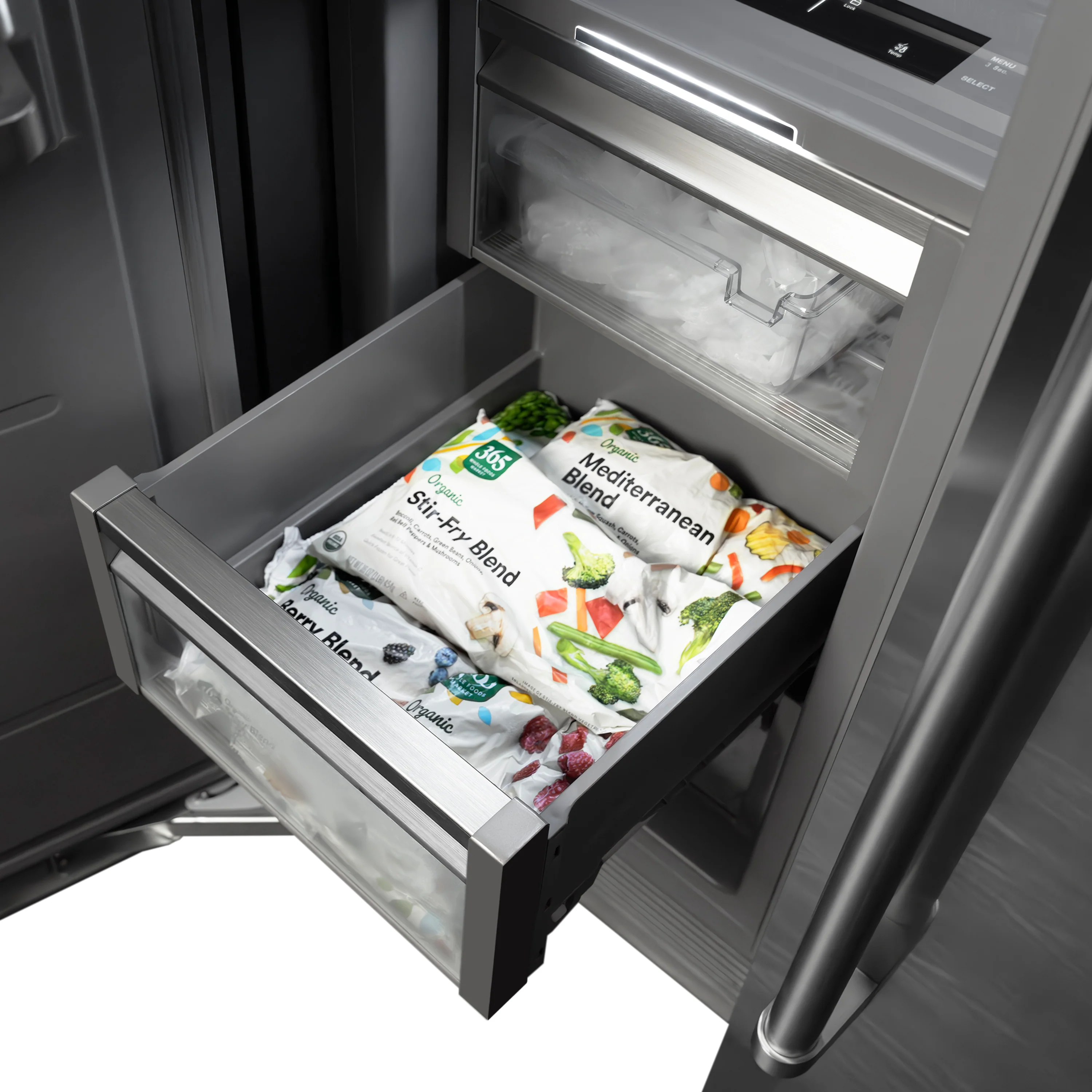 ZLINE 24 in. 12.4 cu. ft. Column Freezer in Satin Stainless Steel with Graphite Gray Interior (RCFV-SN-24) - Image 6