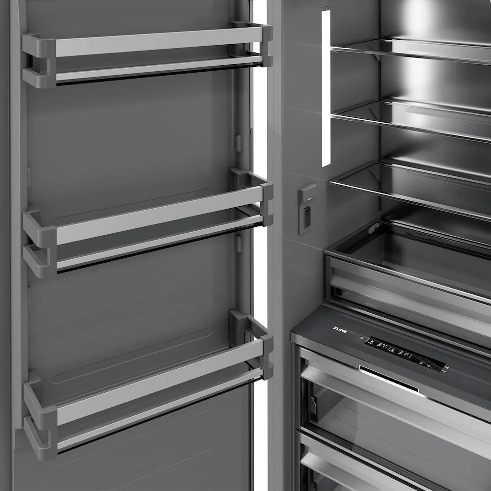 ZLINE 24 in. 12.5 cu. ft. Panel Ready Column Refrigerator with Graphite Gray Interior (RBCRV-24) - Image 11