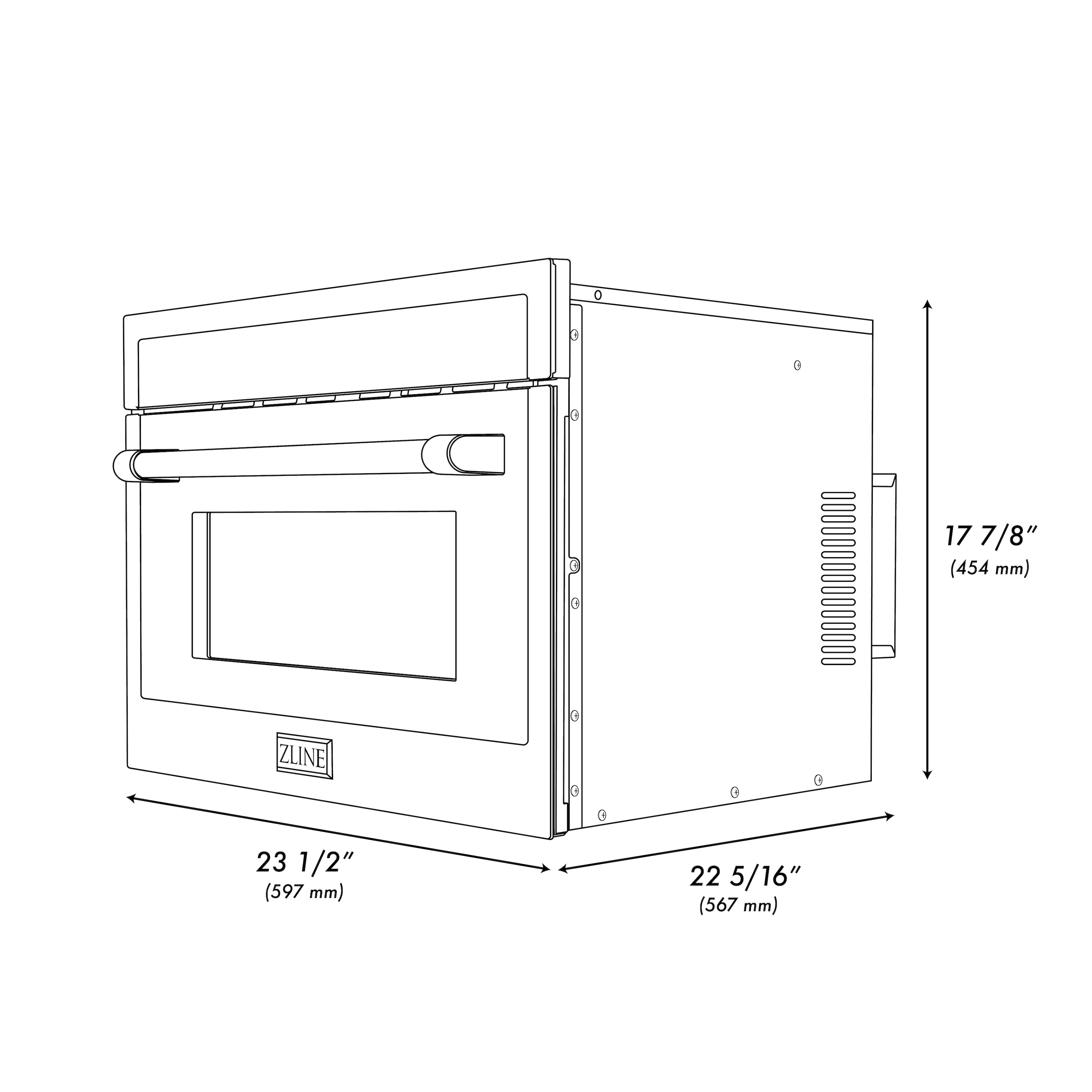 ZLINE 24 in. 1.6 cu ft. Built-in Convection Microwave Oven in Satin Stainless Steel with Speed and Sensor Cooking (MWO-24-SS) - Image 11