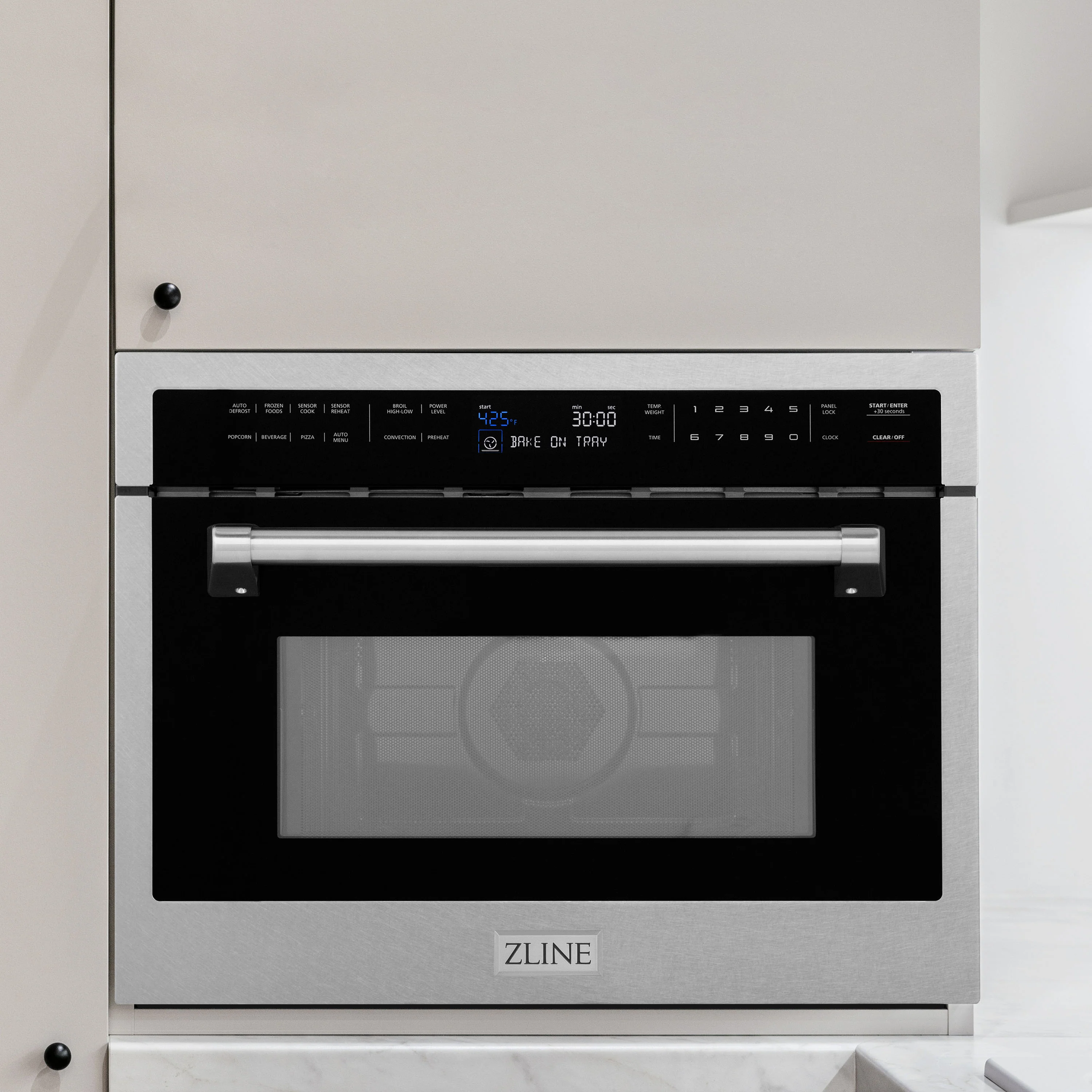 ZLINE 24 in. 1.6 cu ft. Built-in Convection Microwave Oven in Satin Stainless Steel with Speed and Sensor Cooking (MWO-24-SS) - Image 2