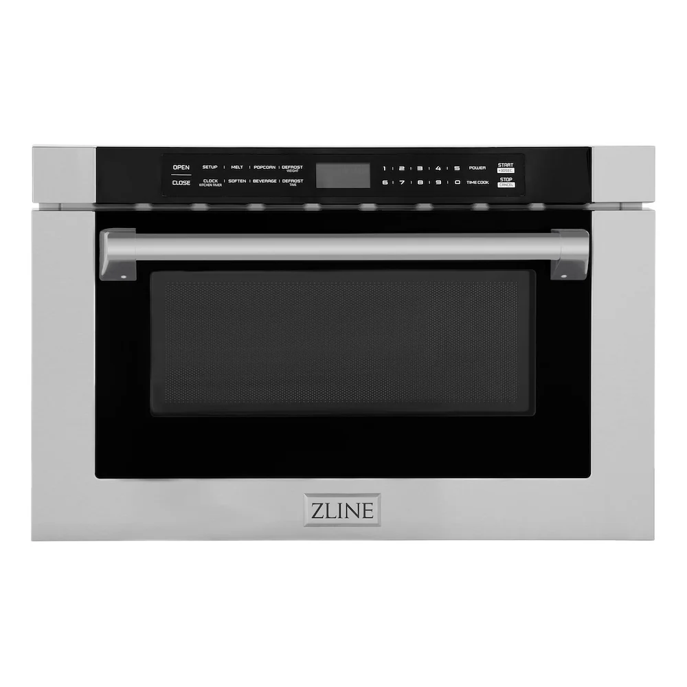 ZLINE 24 in. 1.2 cu. ft. Built-in Microwave Drawer with a Traditional Handle in Stainless Steel, Open Box-Good Condition