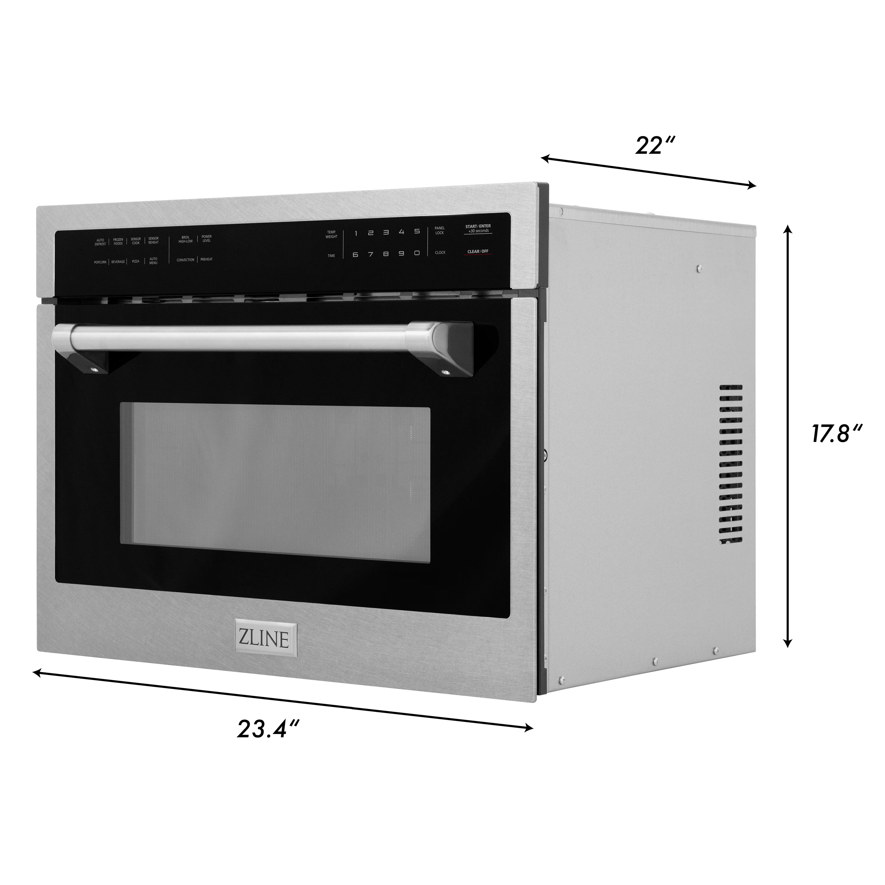 ZLINE 24 in. 1.6 cu ft. Built-in Convection Microwave Oven in Satin Stainless Steel with Speed and Sensor Cooking, Open Box-Great Condition - Image 13
