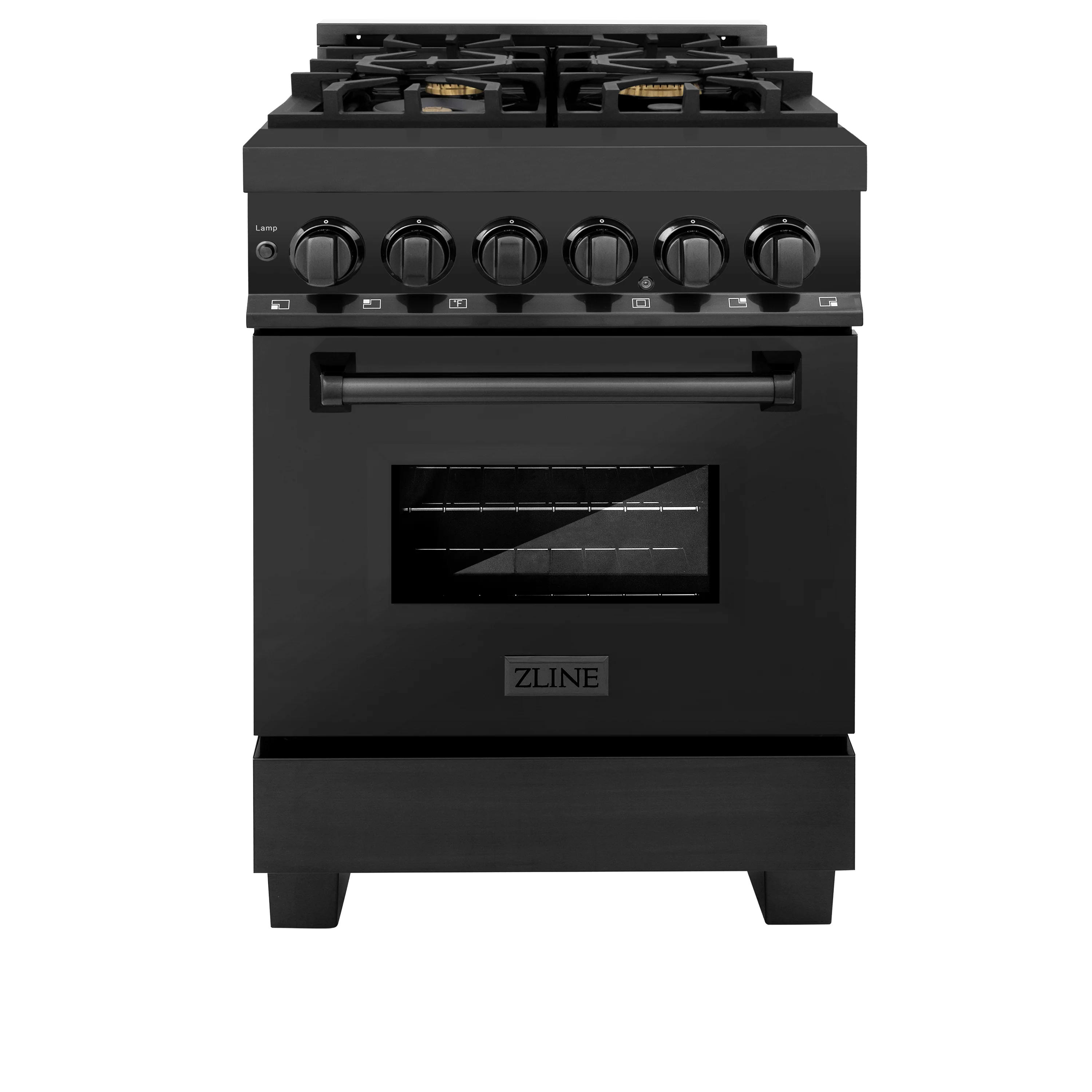 ZLINE 24 in. 2.8 cu. ft. Legacy Dual Fuel Range with 4 Burner Gas Cooktop and Electric Convection Oven in Black Stainless Steel, Open Box-Great Condition - Image 4
