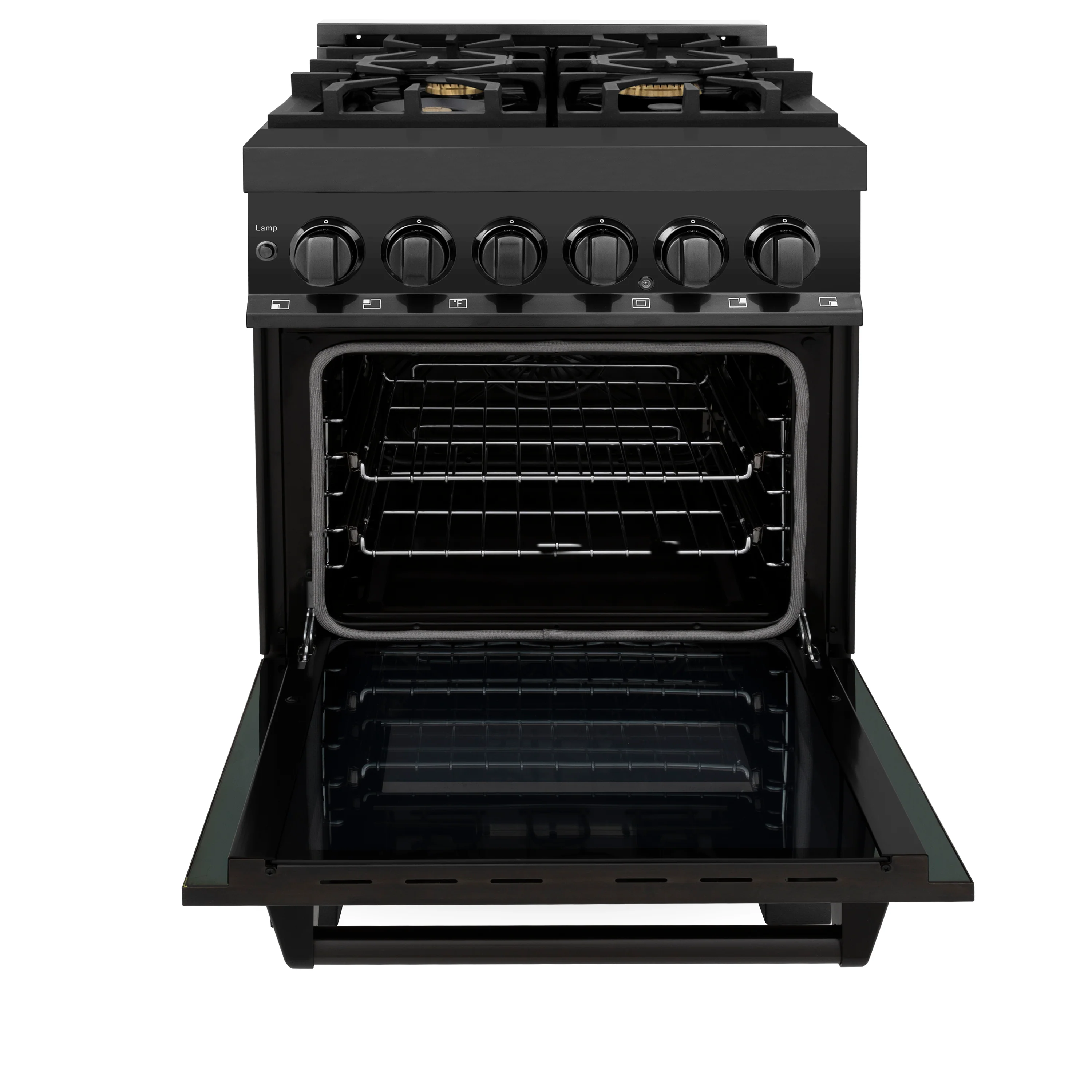 ZLINE 24 in. 2.8 cu. ft. Legacy Dual Fuel Range with 4 Burner Gas Cooktop and Electric Convection Oven in Black Stainless Steel, Open Box-Great Condition - Image 5