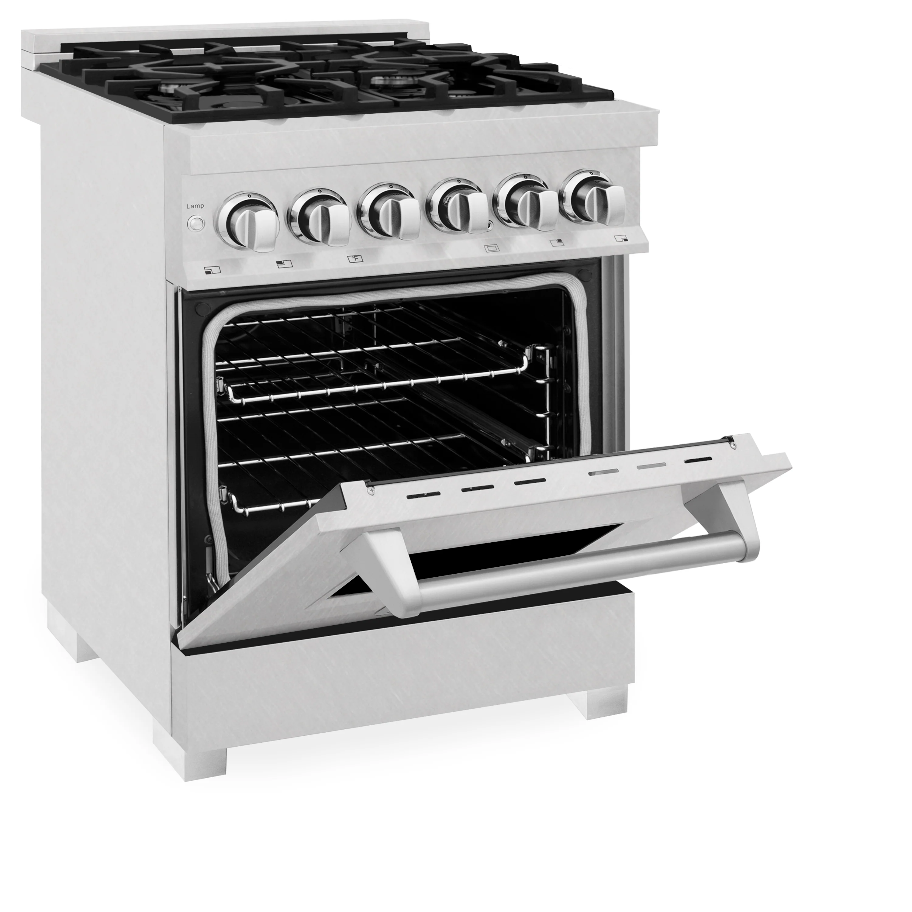 ZLINE 24 in. 2.8 cu. ft. Legacy Dual Fuel Range with 4 Burner Gas Cooktop and Electric Convection Oven in Satin Stainless Steel, Open Box-Great Condition - Image 8
