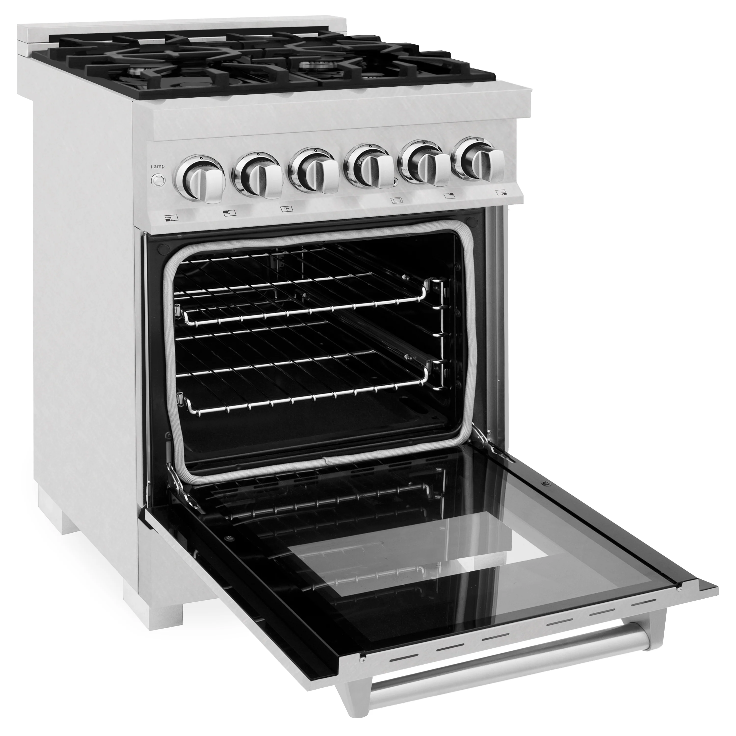 ZLINE 24 in. 2.8 cu. ft. Legacy Dual Fuel Range with 4 Burner Gas Cooktop and Electric Convection Oven in Satin Stainless Steel, Open Box-Great Condition - Image 9