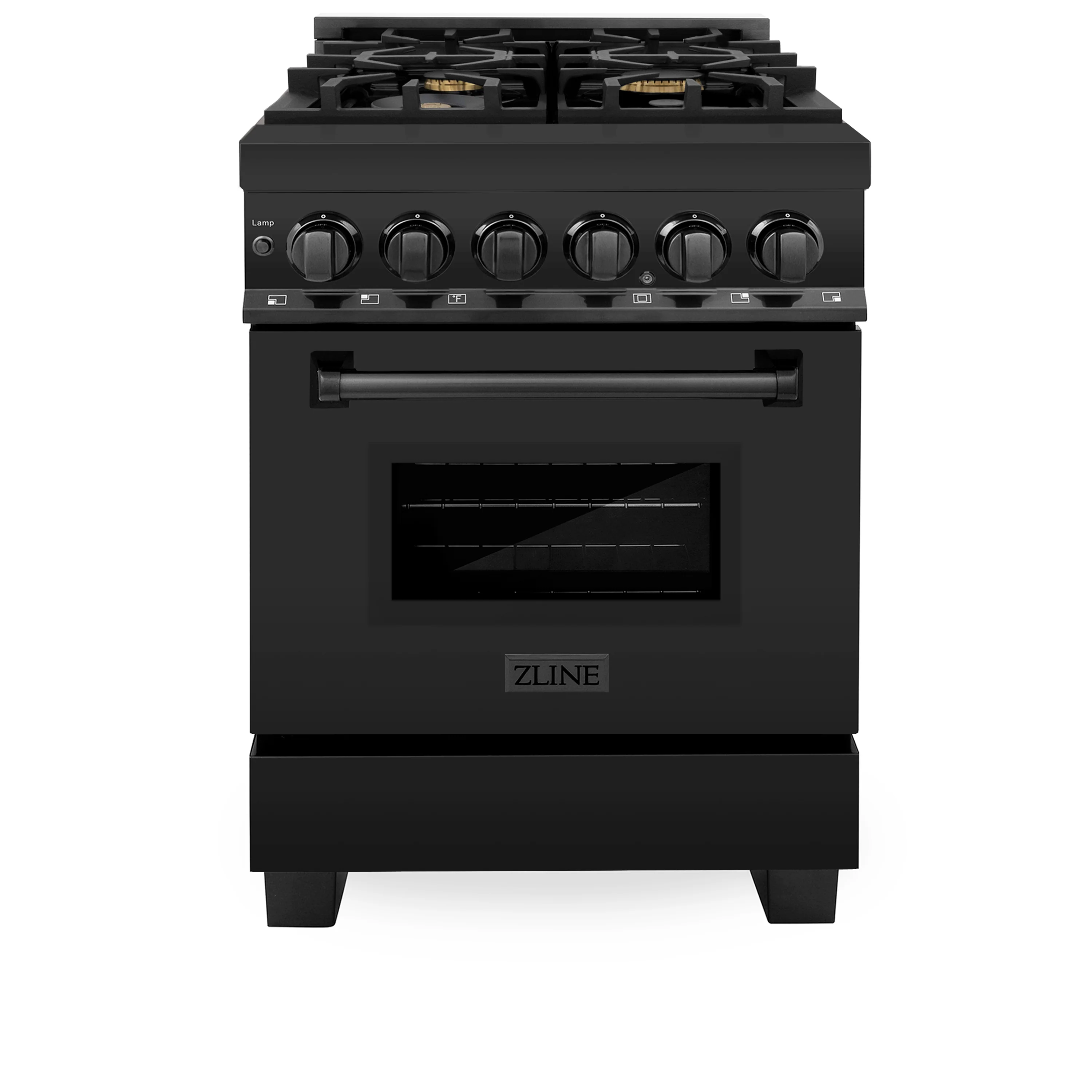 ZLINE 24 in. 2.8 cu. ft. Legacy Dual Fuel Range with Gas Cooktop and Electric Convection Oven in Black Stainless Steel with 4 Brass Burners, Open Box-Great Condition - Image 4