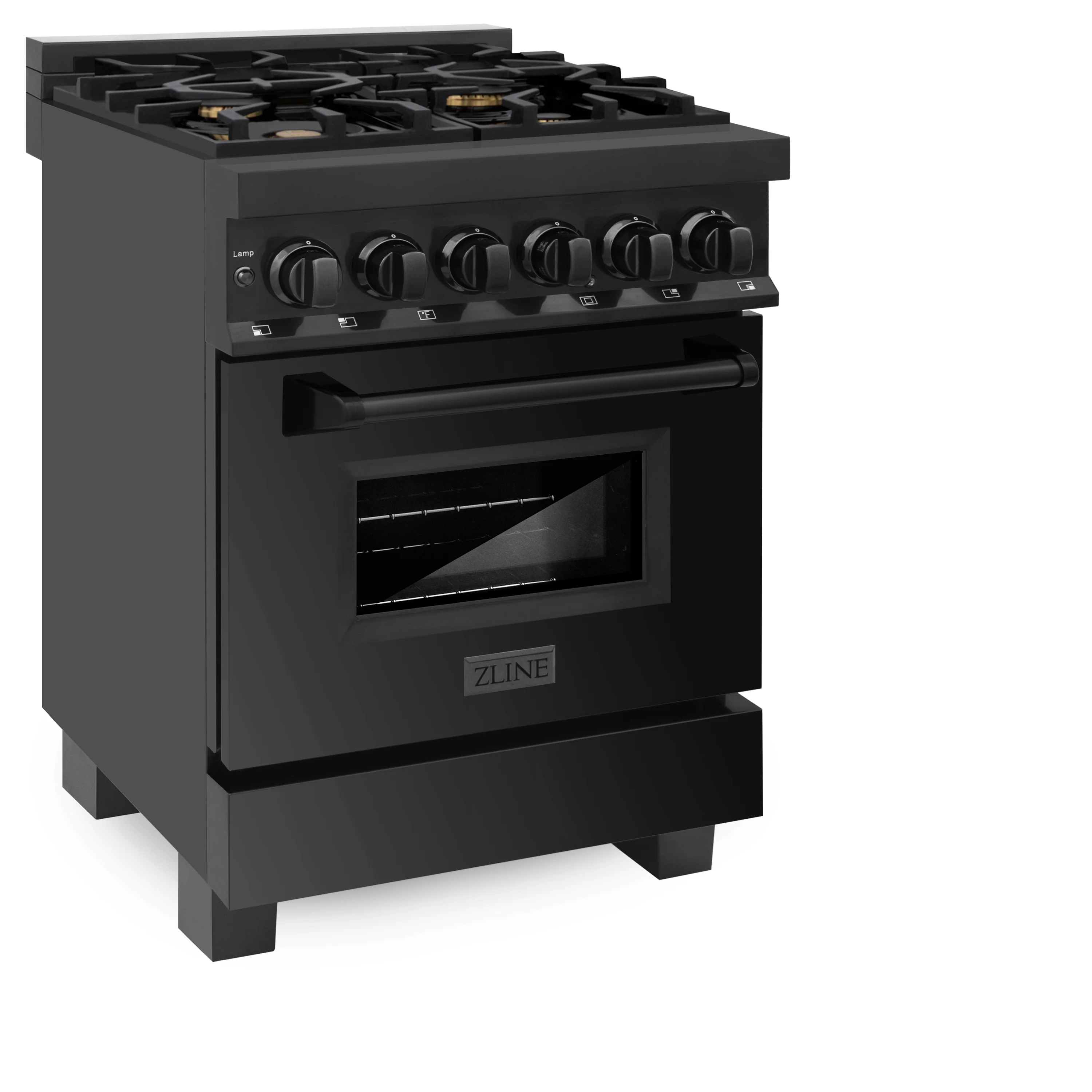ZLINE 24 in. 2.8 cu. ft. Legacy Dual Fuel Range with Gas Cooktop and Electric Convection Oven in Black Stainless Steel with 4 Brass Burners, Open Box-Great Condition - Image 8