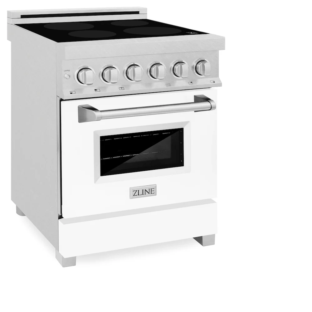 ZLINE 24 in. 2.8 cu. ft. Legacy Induction Range with 4 Element Cooktop and Electric Oven in Satin Stainless Steel and White Matte Door, Open Box-Great Condition - Image 6