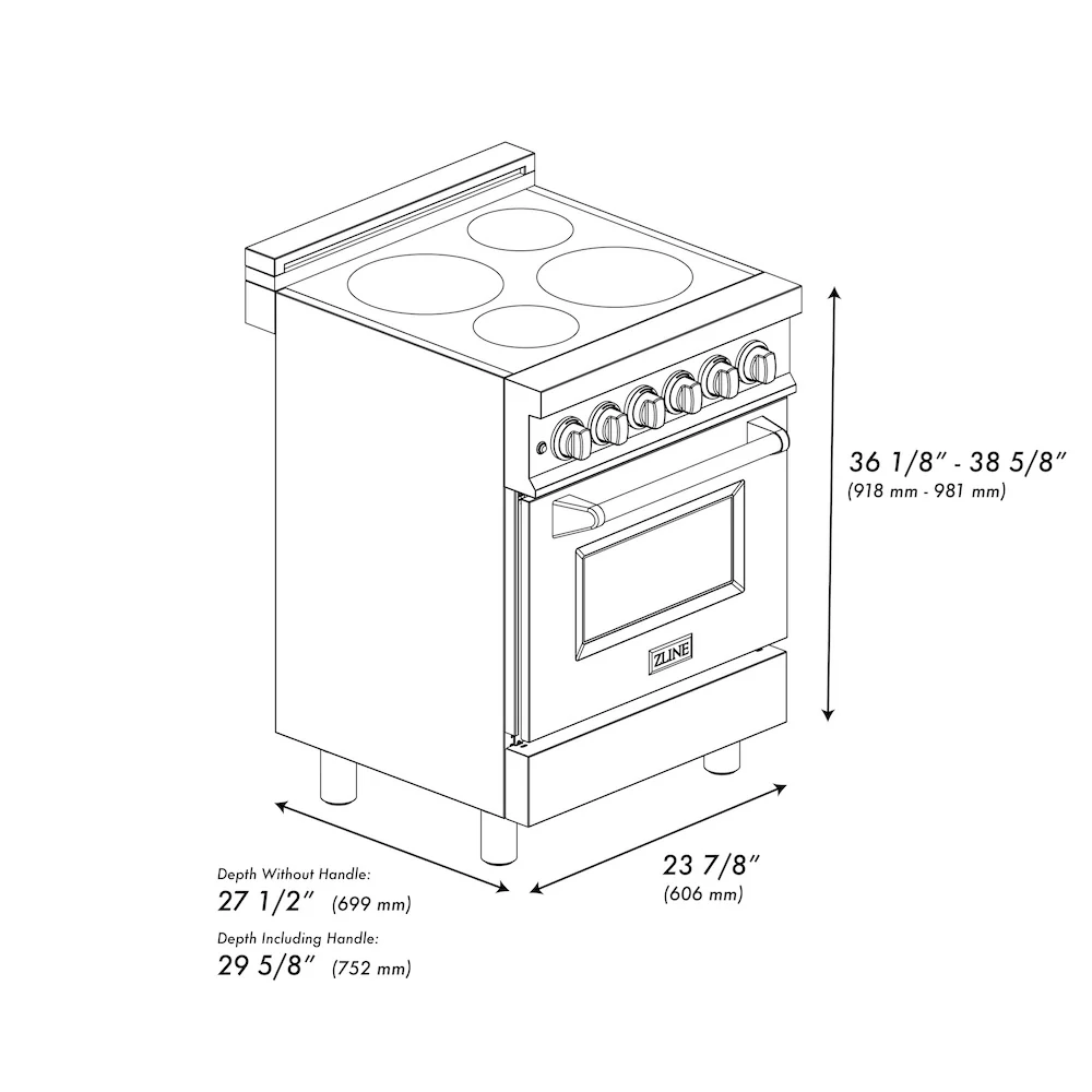 ZLINE 24 in. 2.8 cu. ft. Legacy Induction Range with 4 Element Cooktop and Electric Oven in Satin Stainless Steel, Open Box-Great Condition - Image 12