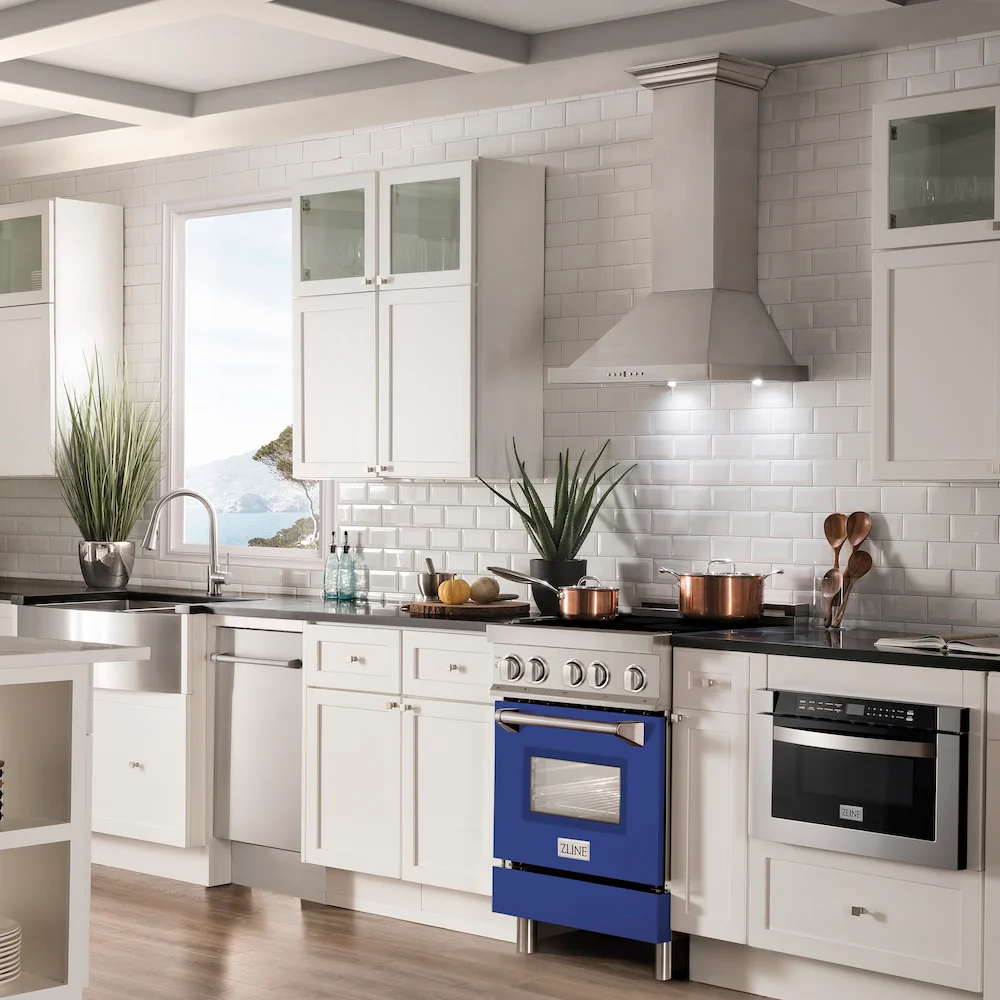 ZLINE 24 in. 2.8 cu. ft. Legacy Induction Range with 4 Element Cooktop and Electric Oven in Stainless Steel and Blue Matte Door, Open Box-Great Condition - Image 17