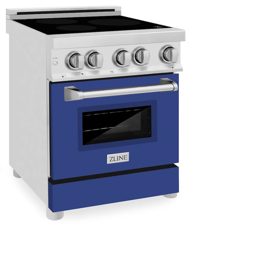 ZLINE 24 in. 2.8 cu. ft. Legacy Induction Range with 4 Element Cooktop and Electric Oven in Stainless Steel and Blue Matte Door, Open Box-Great Condition - Image 7