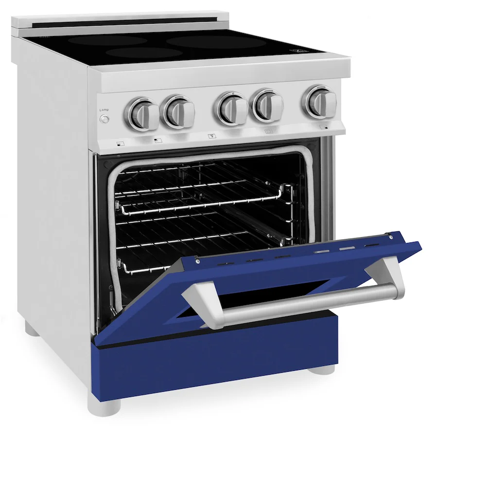 ZLINE 24 in. 2.8 cu. ft. Legacy Induction Range with 4 Element Cooktop and Electric Oven in Stainless Steel and Blue Matte Door, Open Box-Great Condition - Image 8