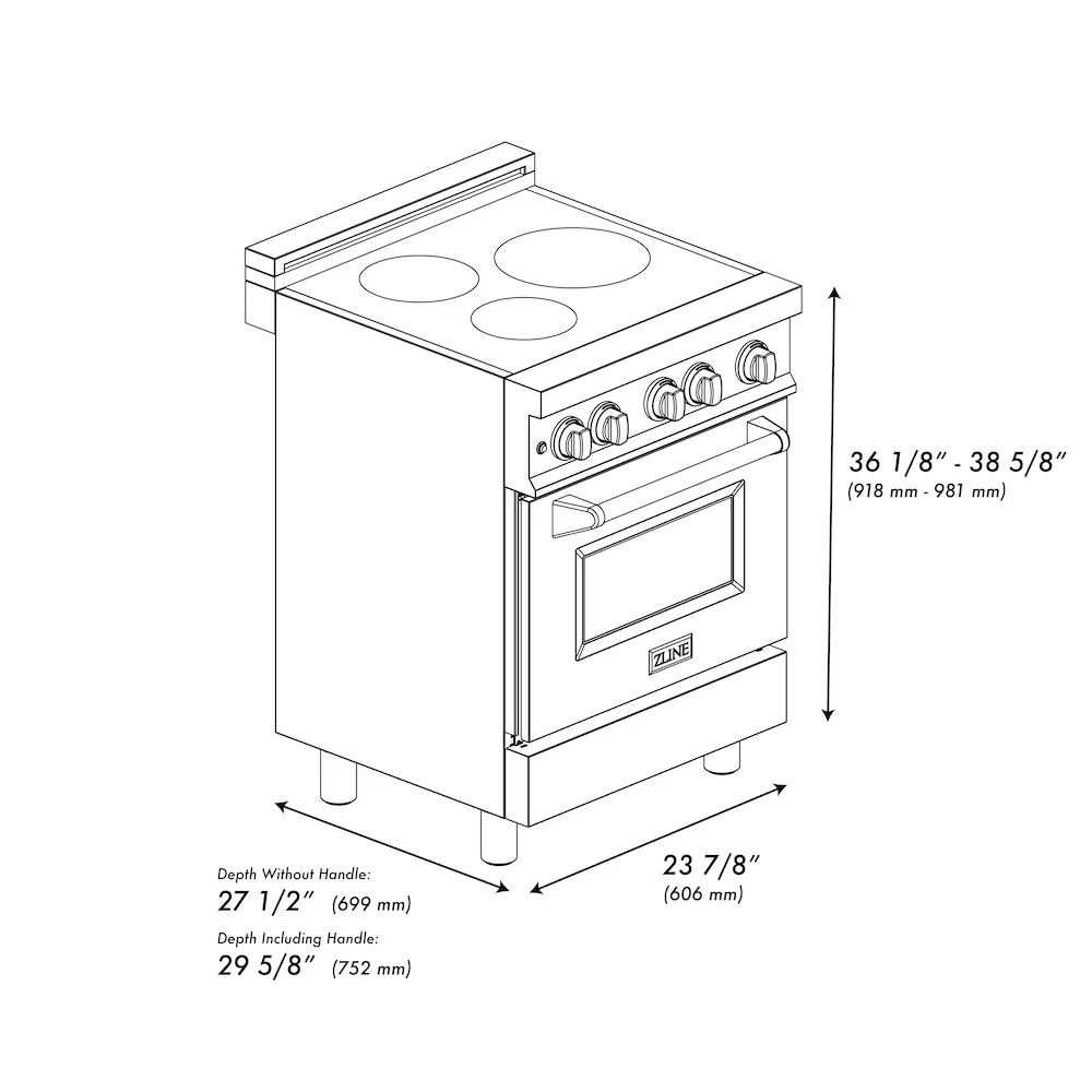 ZLINE 24 in. 2.8 cu. ft. Legacy Induction Range with 4 Element Cooktop and Electric Oven in Stainless Steel and Red Matte Door, Open Box-Great Condition - Image 18