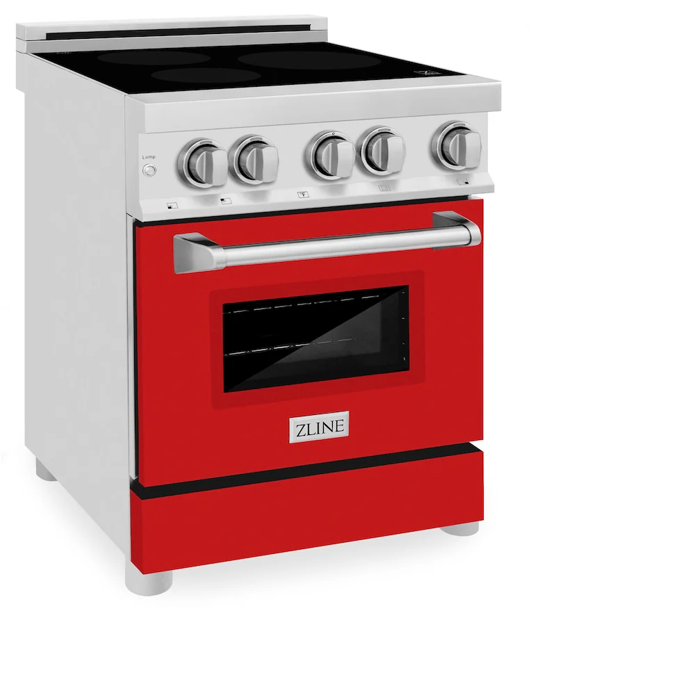 ZLINE 24 in. 2.8 cu. ft. Legacy Induction Range with 4 Element Cooktop and Electric Oven in Stainless Steel and Red Matte Door, Open Box-Great Condition - Image 7