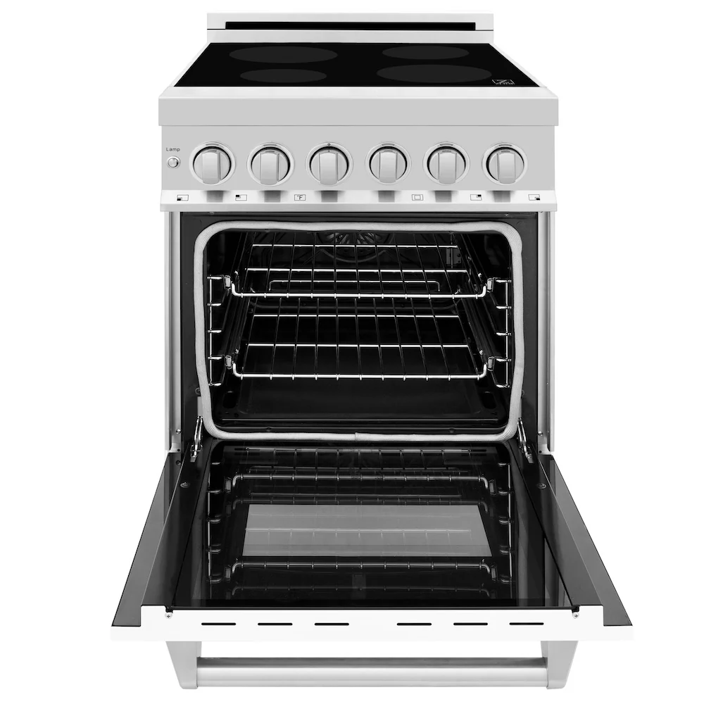 ZLINE 24 in. 2.8 cu. ft. Legacy Induction Range with 4 Element Cooktop and Electric Oven in Stainless Steel and White Matte Door, Open Box-Great Condition - Image 5