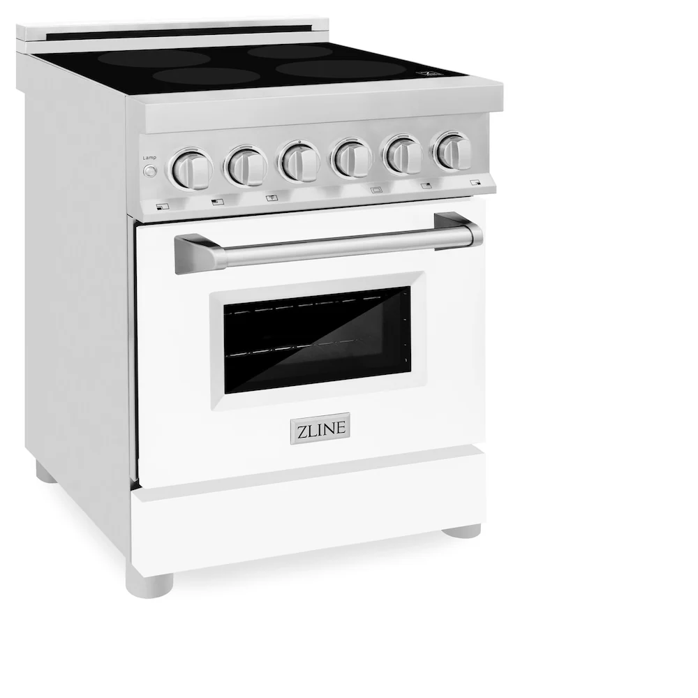 ZLINE 24 in. 2.8 cu. ft. Legacy Induction Range with 4 Element Cooktop and Electric Oven in Stainless Steel and White Matte Door, Open Box-Great Condition - Image 6
