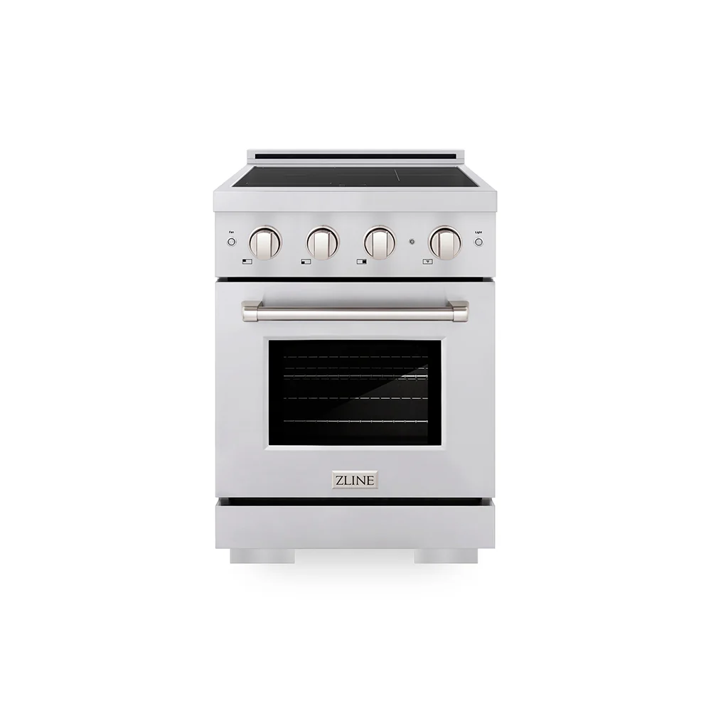 ZLINE 24 in. 3.2 cu. ft. Paramount Induction Range with 3 Element Cooktop and Electric Convection Oven in Stainless Steel, Open Box-Great Condition