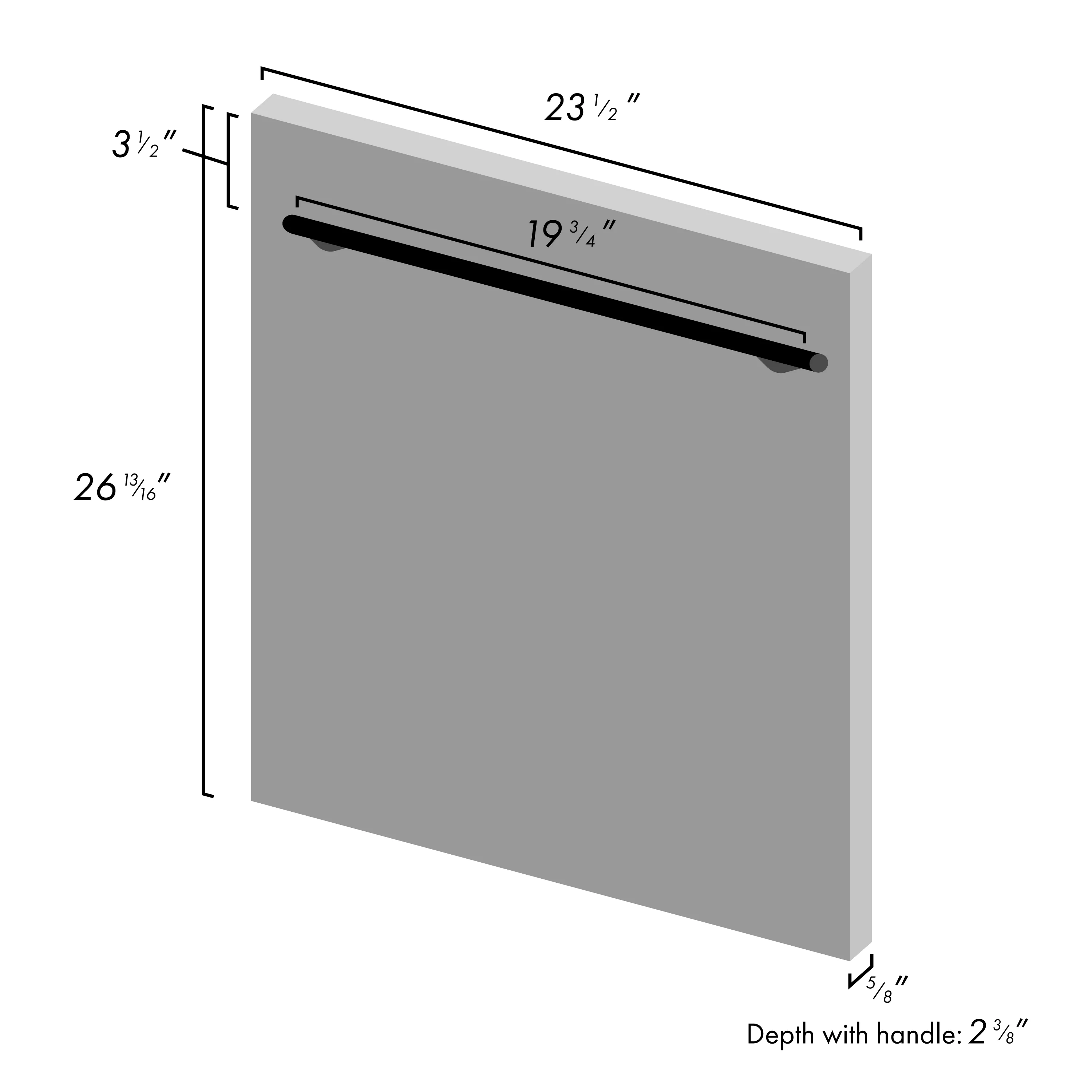 ZLINE 24 in. Dishwasher Panel in Oil Rubbed Bronze with Modern Handle (DP-ORB-24) - Image 3