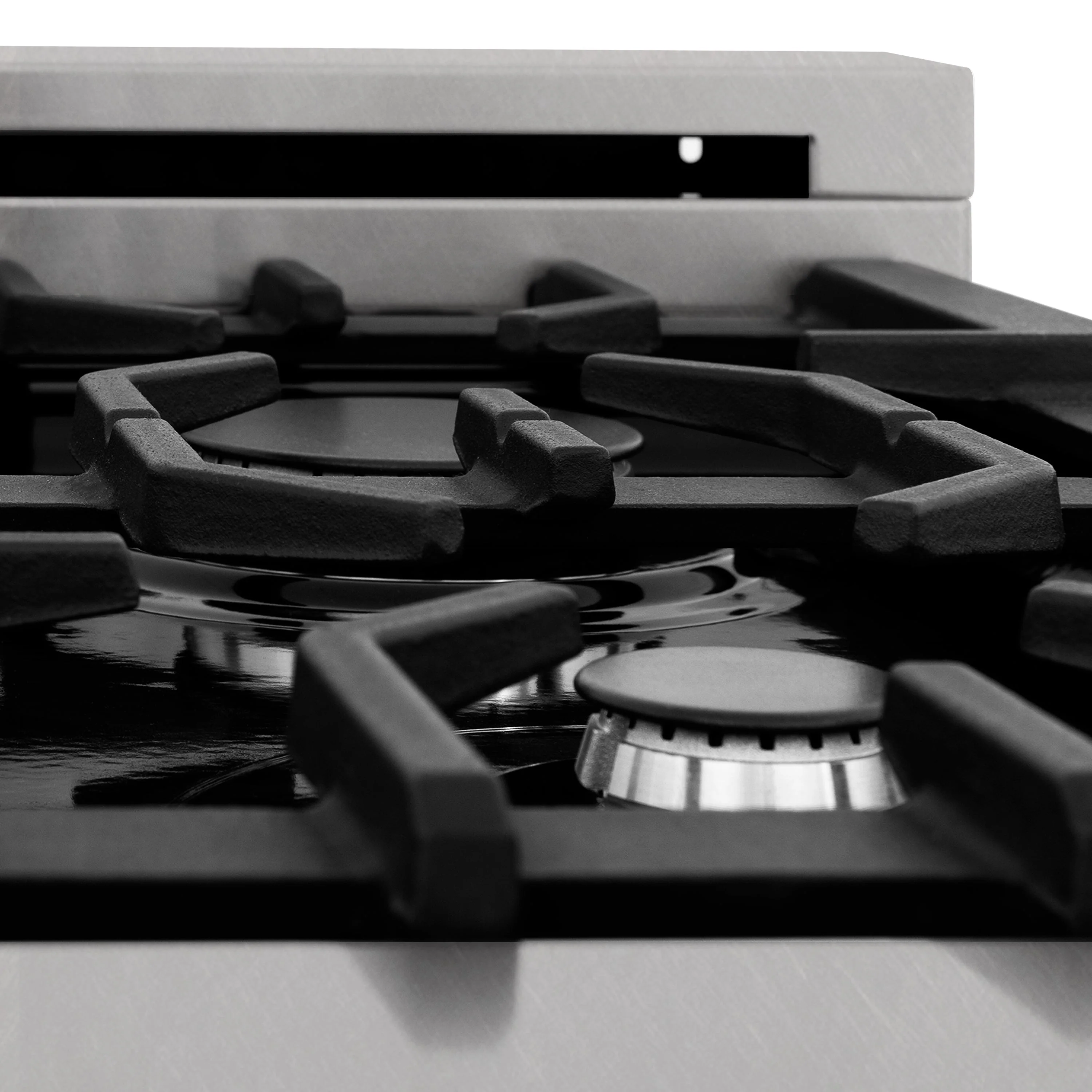 ZLINE 24 in. 2.8 cu. ft. Legacy Dual Fuel Range with 4 Burner Gas Cooktop and Electric Convection Oven in Satin Stainless Steel with White Matte Door and Griddle (RAS-WM-GR-24) - Image 8