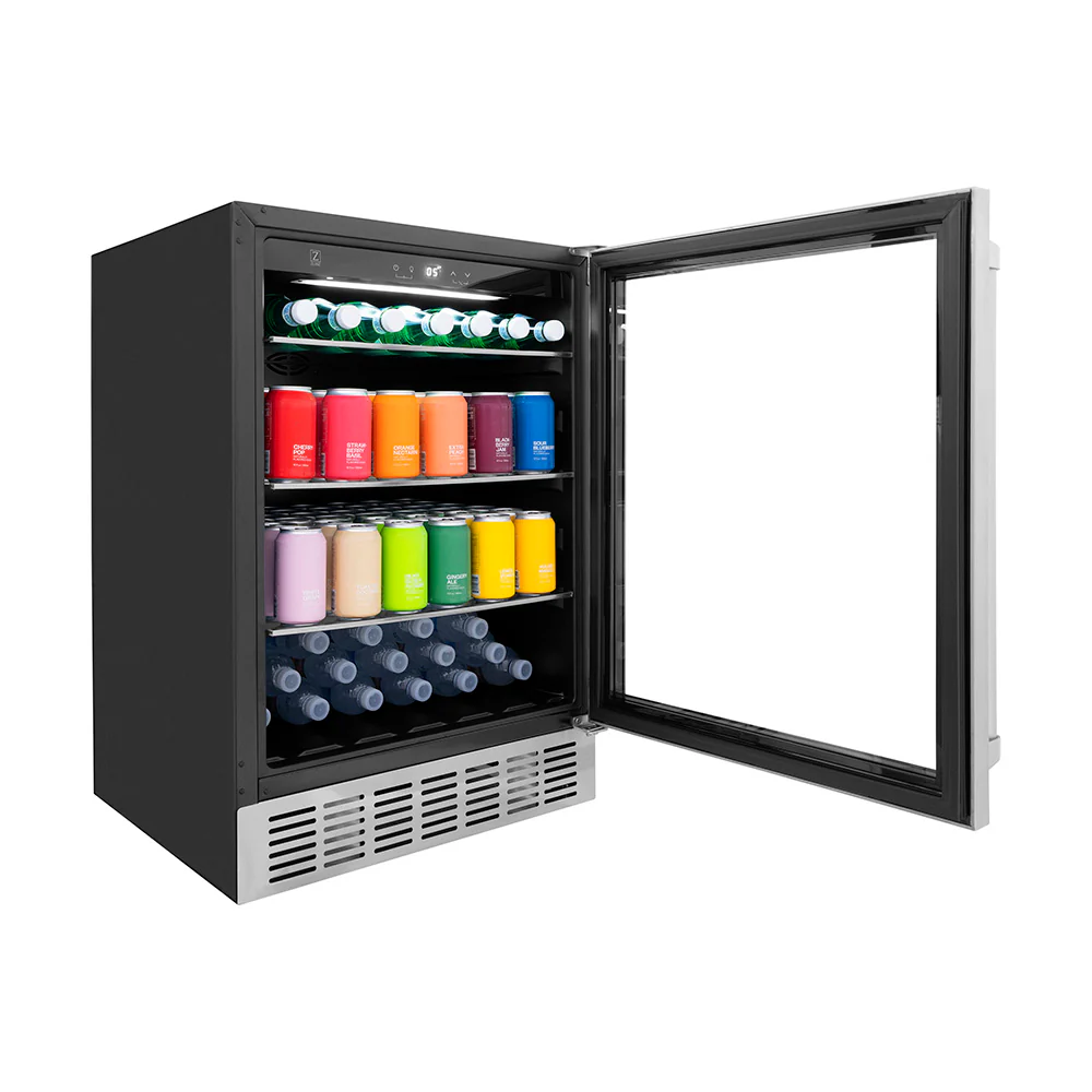 ZLINE 24 in. Monument 154 Can Beverage Fridge in Stainless Steel, Open Box-Great Condition - Image 6