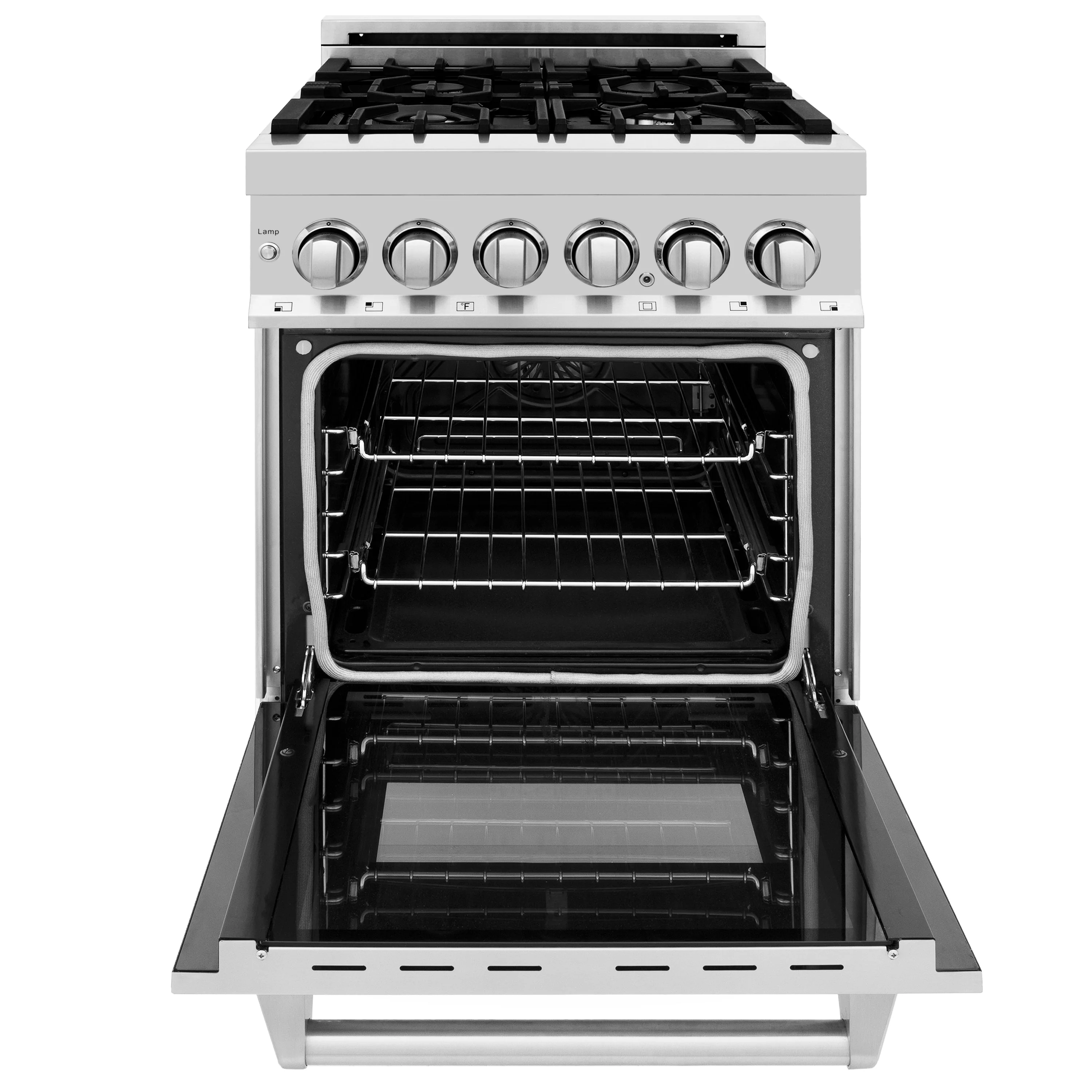 ZLINE 24 in. 2.8 cu. ft. Legacy Dual Fuel Range with 4 Burner Gas Cooktop and Electric Convection Oven (RA-BR-GR-24) - Image 3