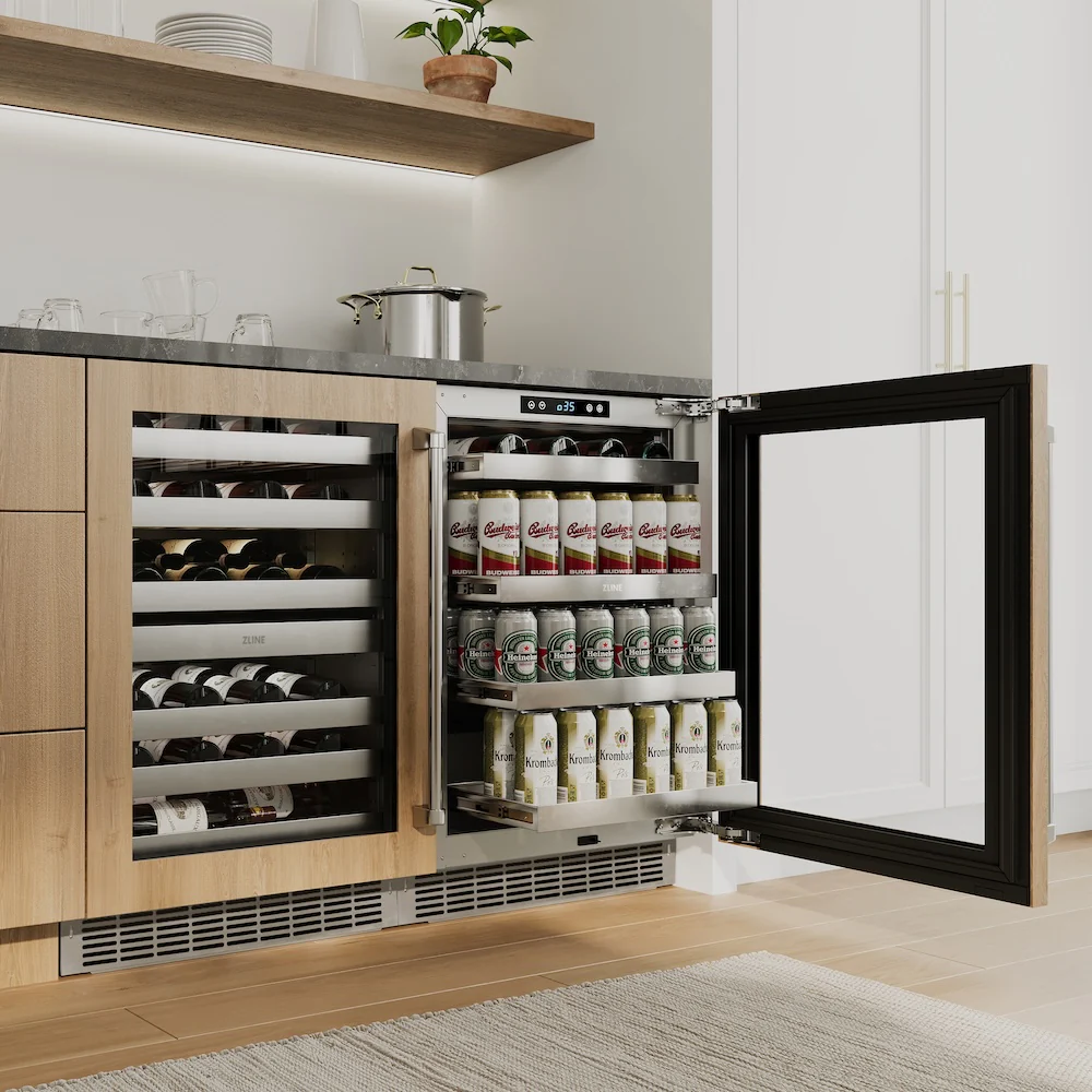 ZLINE 24 in. Touchstone 151 Can Beverage Fridge with Panel Ready Glass Door, Open Box-Great Condition - Image 15