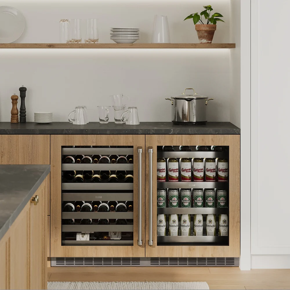 ZLINE 24 in. Touchstone 151 Can Beverage Fridge with Panel Ready Glass Door, Open Box-Great Condition - Image 2