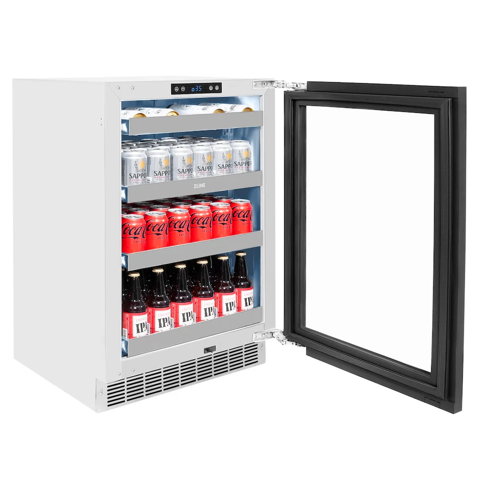 ZLINE 24 in. Touchstone 151 Can Beverage Fridge with Panel Ready Glass Door, Open Box-Great Condition - Image 6