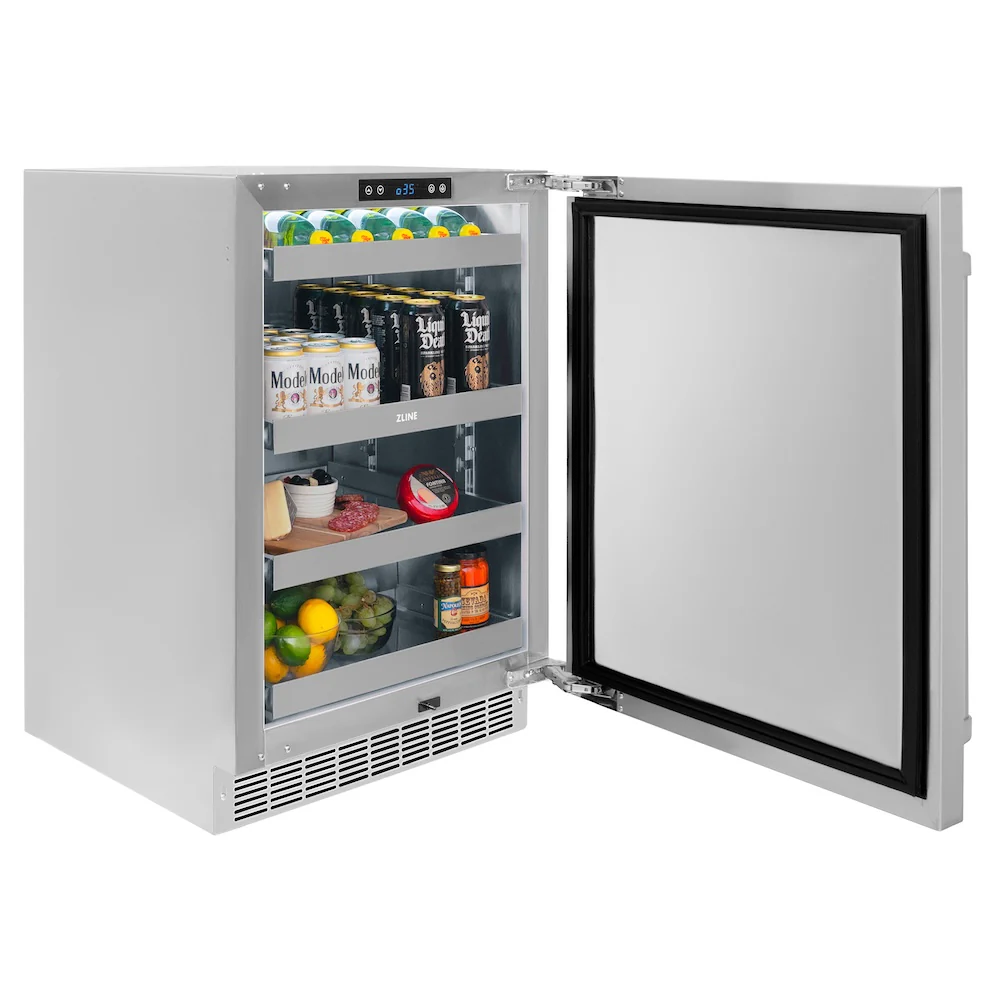 ZLINE 24 in. Touchstone 151 Can Beverage Fridge with Solid Stainless Steel Door, Open Box-Great Condition - Image 7