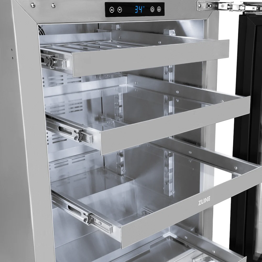 ZLINE 24 in. Touchstone 151 Can Beverage Fridge with Stainless Steel Glass Door, Open Box-Great Condition - Image 10