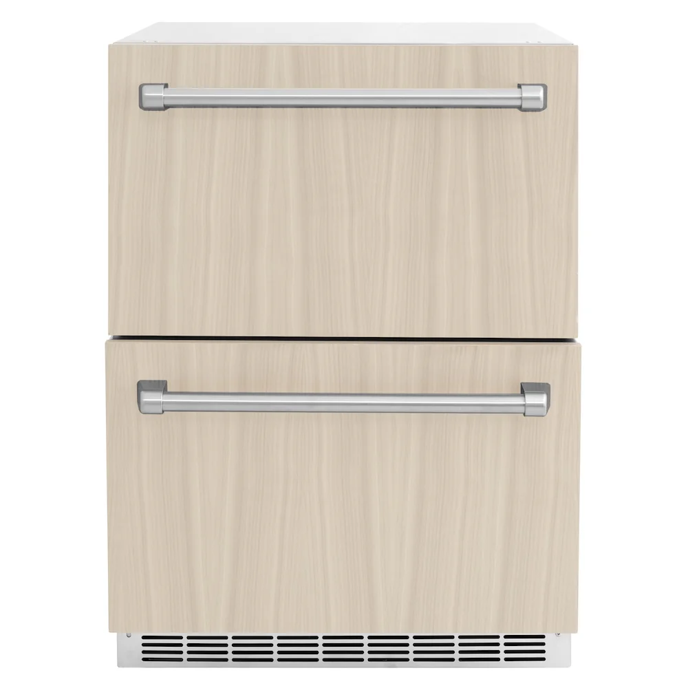ZLINE 24 in. Touchstone 168 Can Outdoor-Rated Dual Refrigerator Drawer with Panel-Ready Doors, Open Box-Great Condition