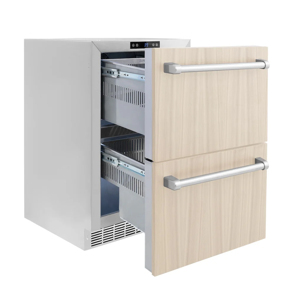 ZLINE 24 in. Touchstone 168 Can Outdoor-Rated Dual Refrigerator Drawer with Panel-Ready Doors, Open Box-Great Condition - Image 6