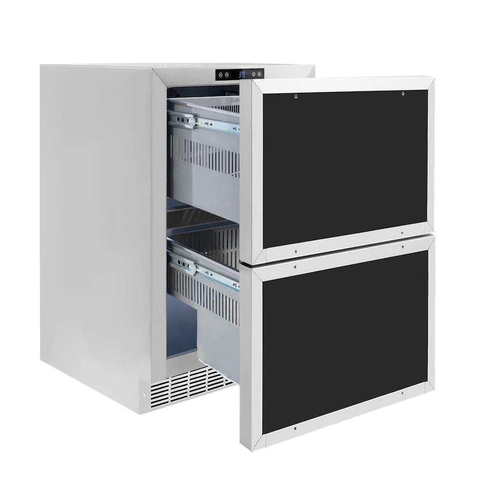 ZLINE 24 in. Touchstone 168 Can Outdoor-Rated Dual Refrigerator Drawer with Panel-Ready Doors, Open Box-Great Condition - Image 7