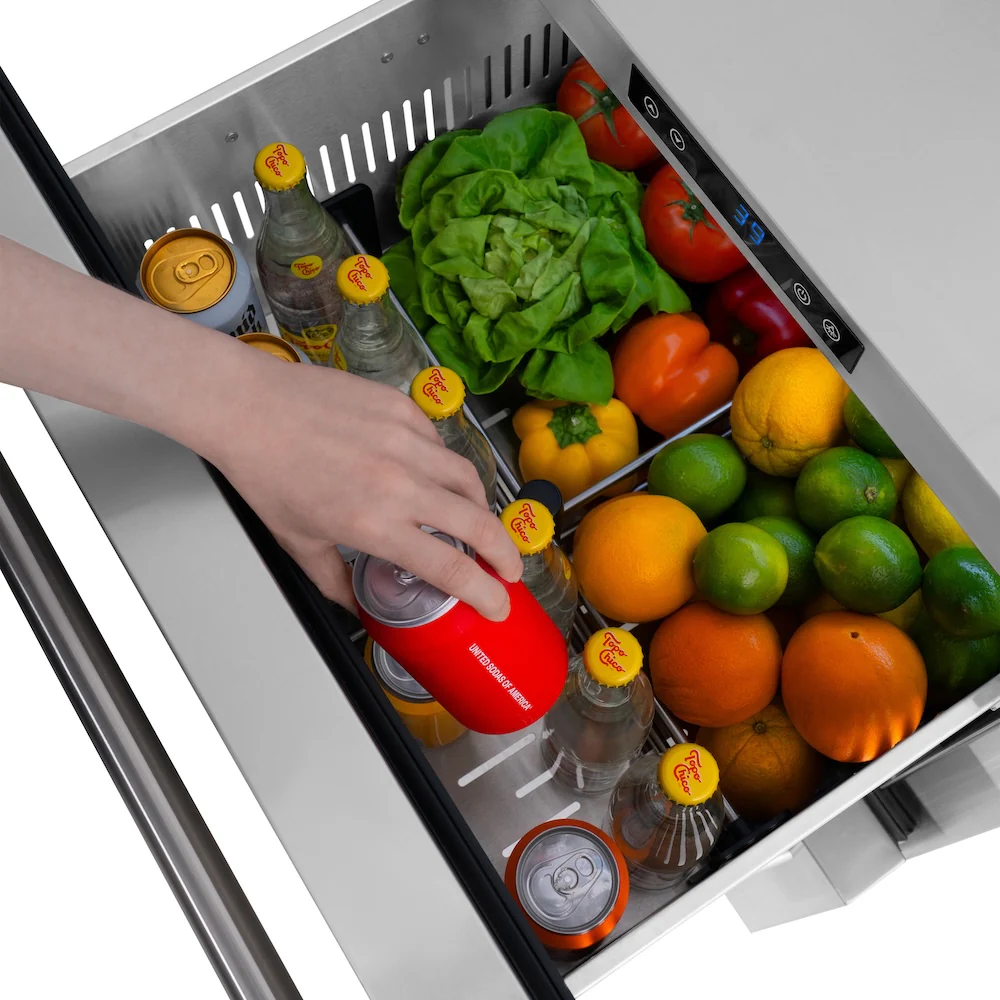 ZLINE 24 in. Touchstone 168 Can Outdoor-Rated Dual Refrigerator Drawer with Stainless Steel Doors, Open Box-Great Condition - Image 12