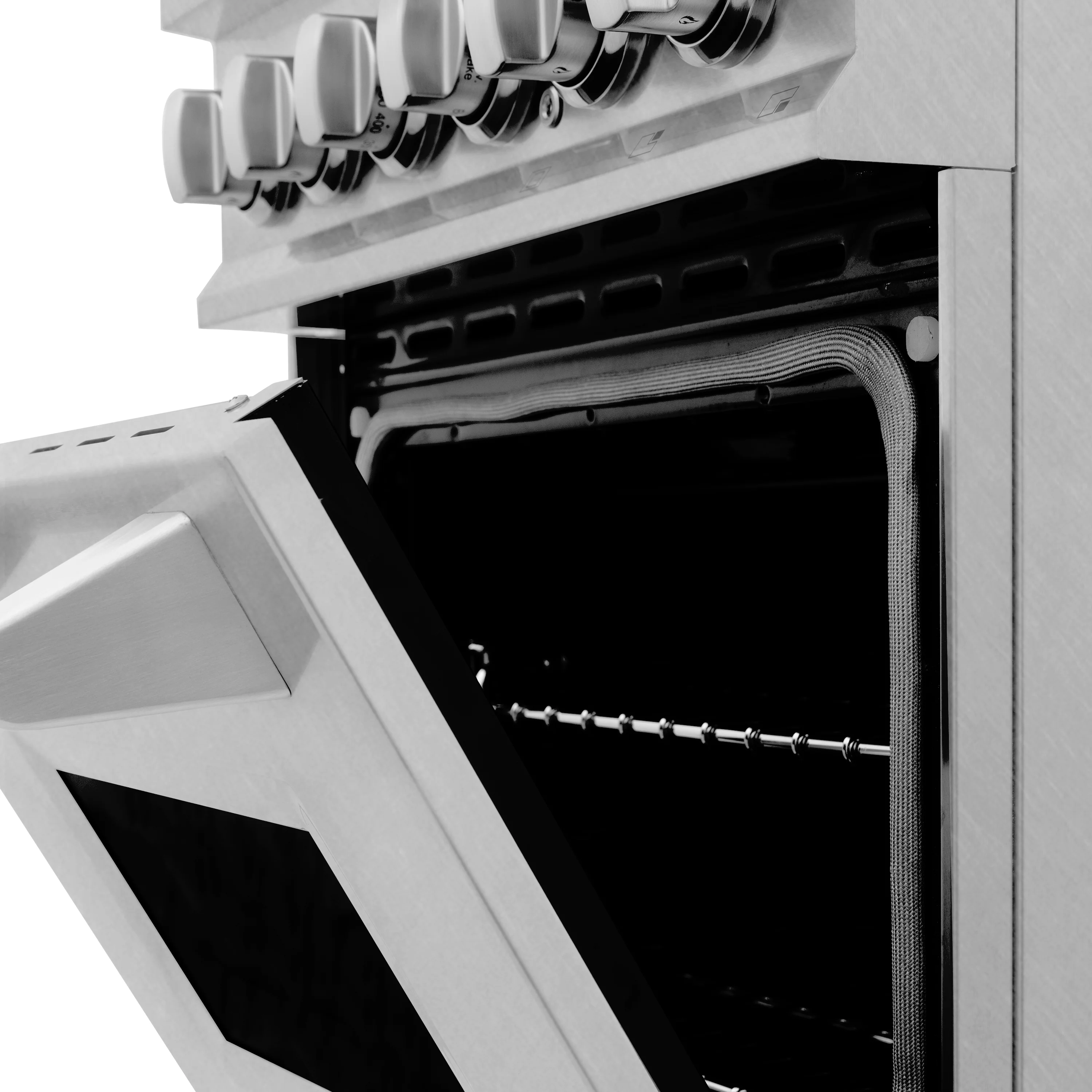 ZLINE 24 in. 2.8 cu. ft. Legacy Dual Fuel Range with 4 Burner Gas Cooktop and Electric Convection Oven in Satin Stainless Steel (RAS-SN-24) - Image 17